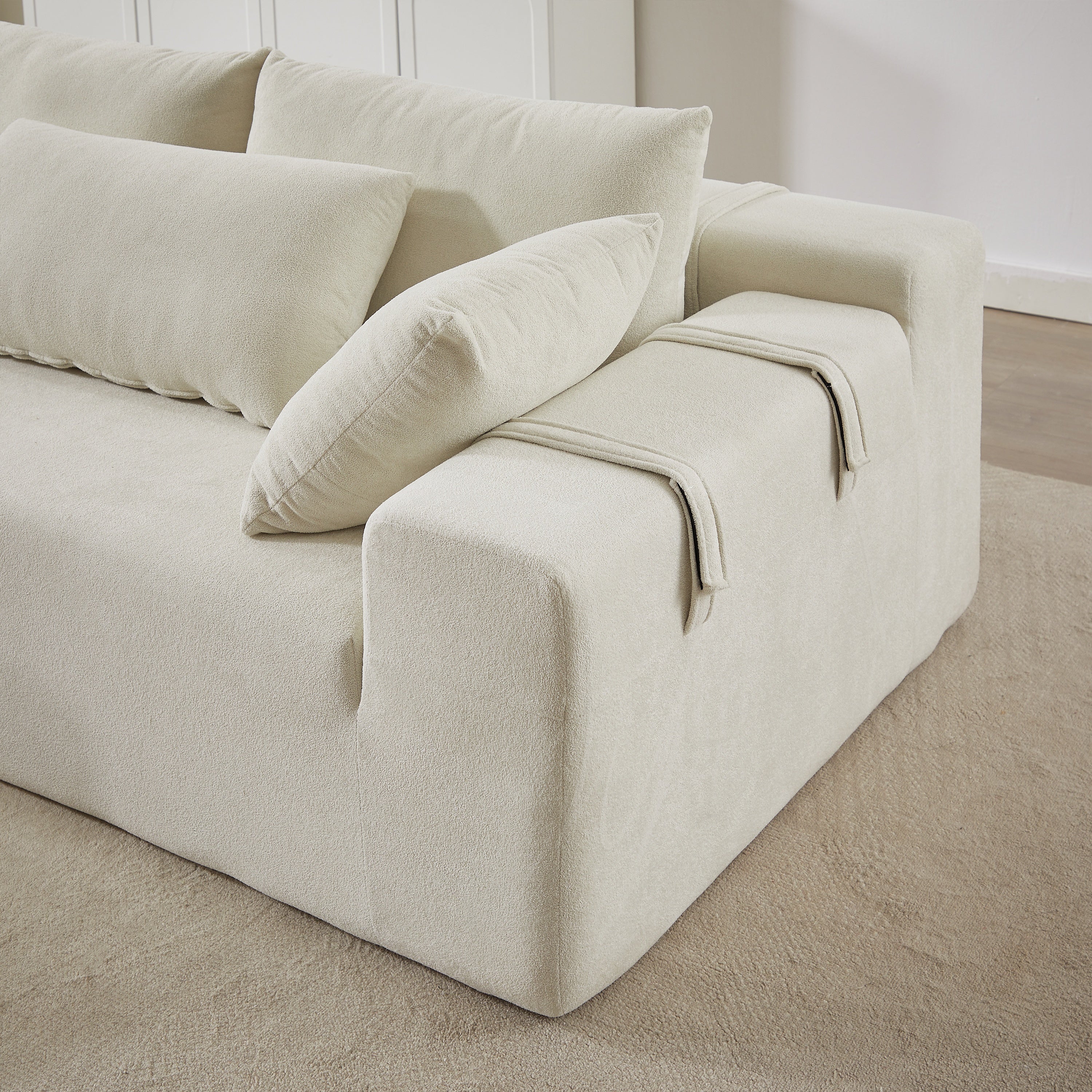 Modern Chenille Upholstered Sectional Sofa Couch Set - Image 12