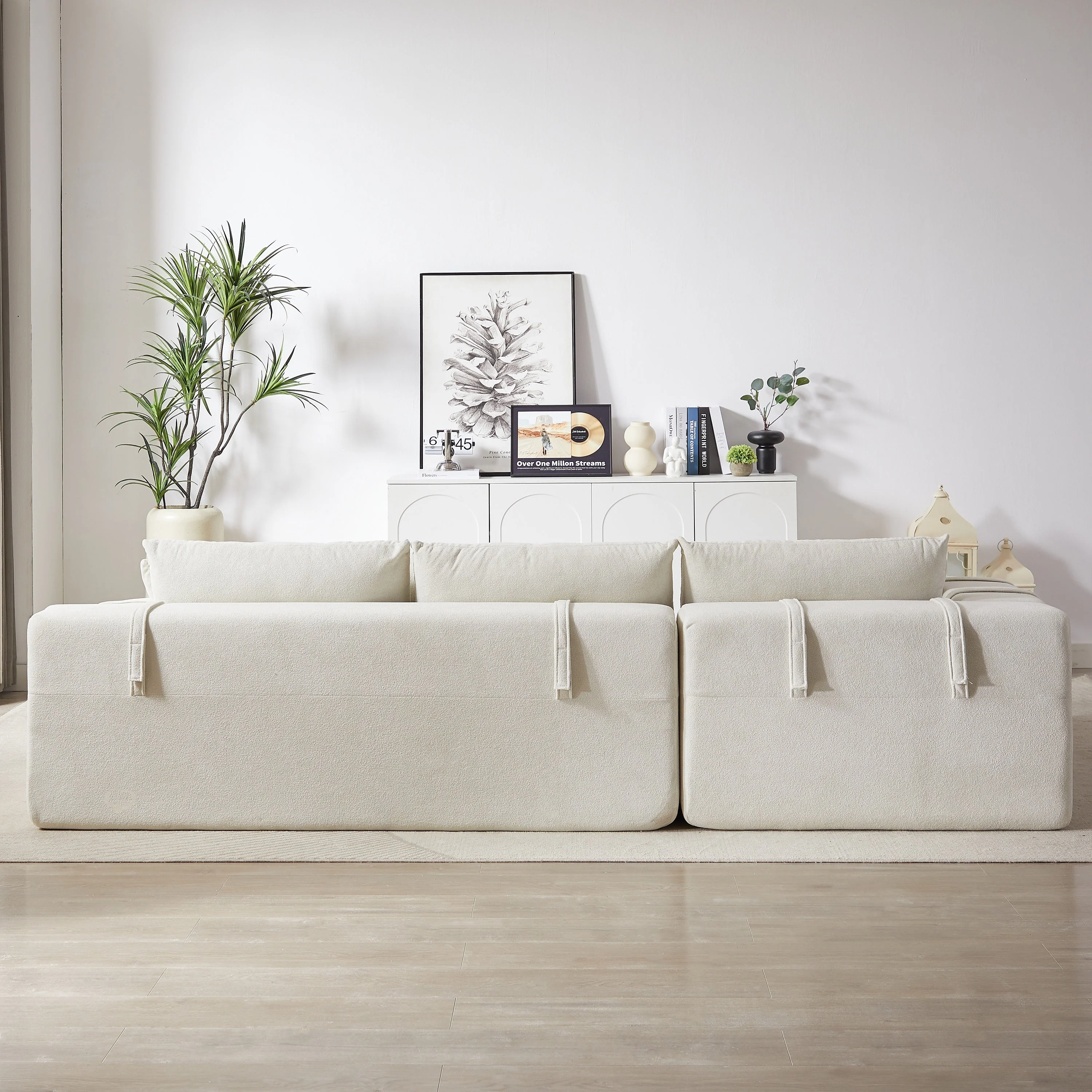 Modern Chenille Upholstered Sectional Sofa Couch Set - Image 14