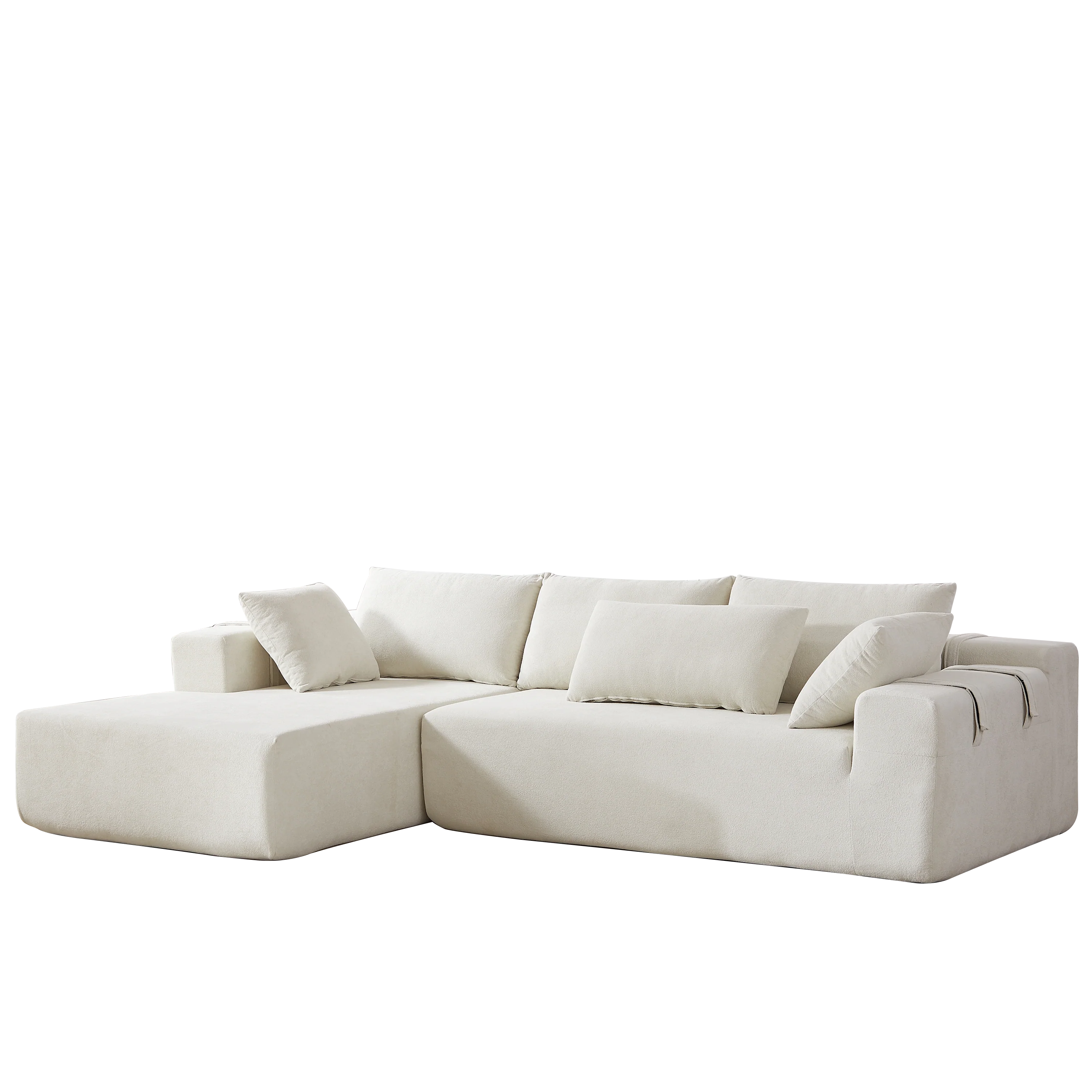 Modern Chenille Upholstered Sectional Sofa Couch Set - Image 2