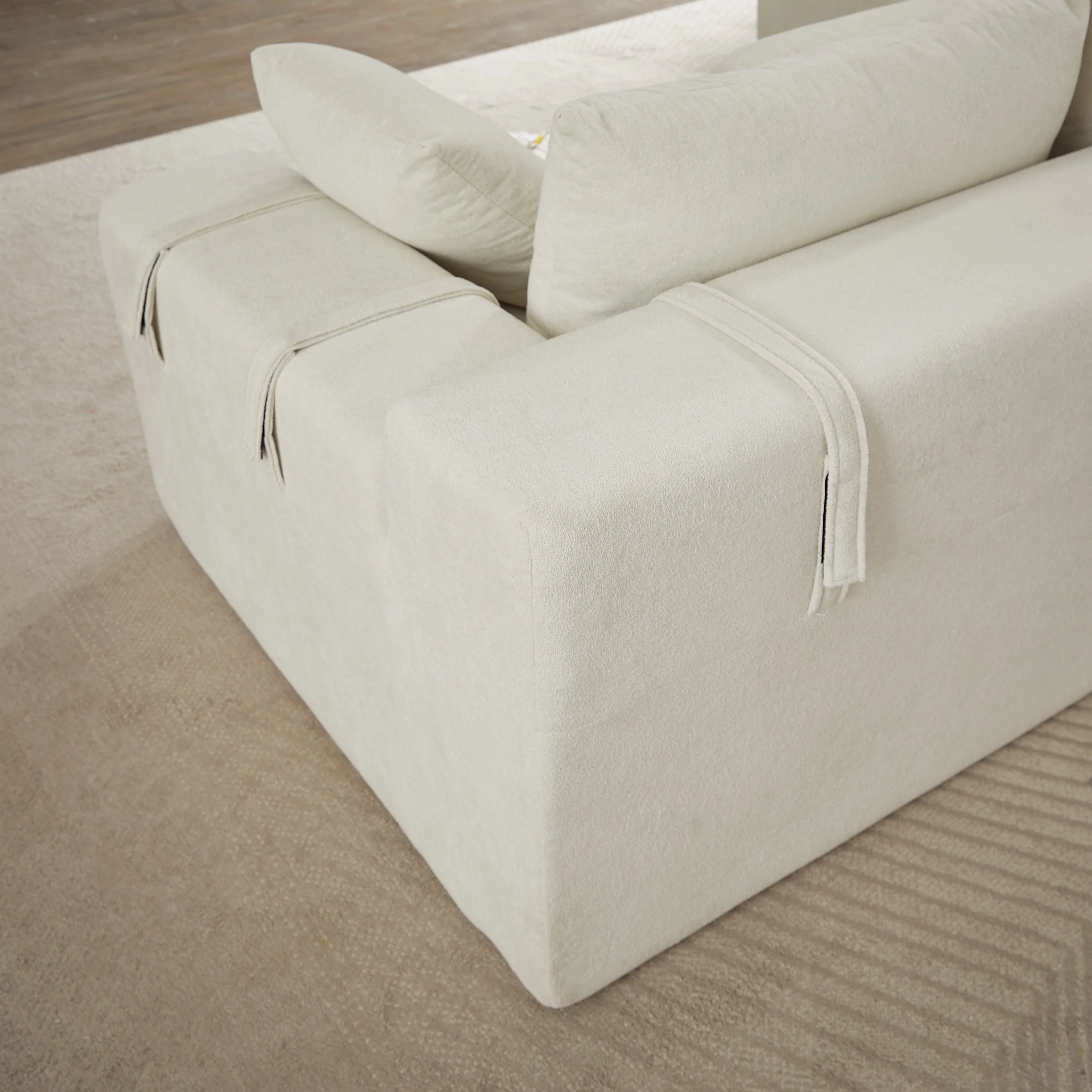 Modern Chenille Upholstered Sectional Sofa Couch Set - Image 20
