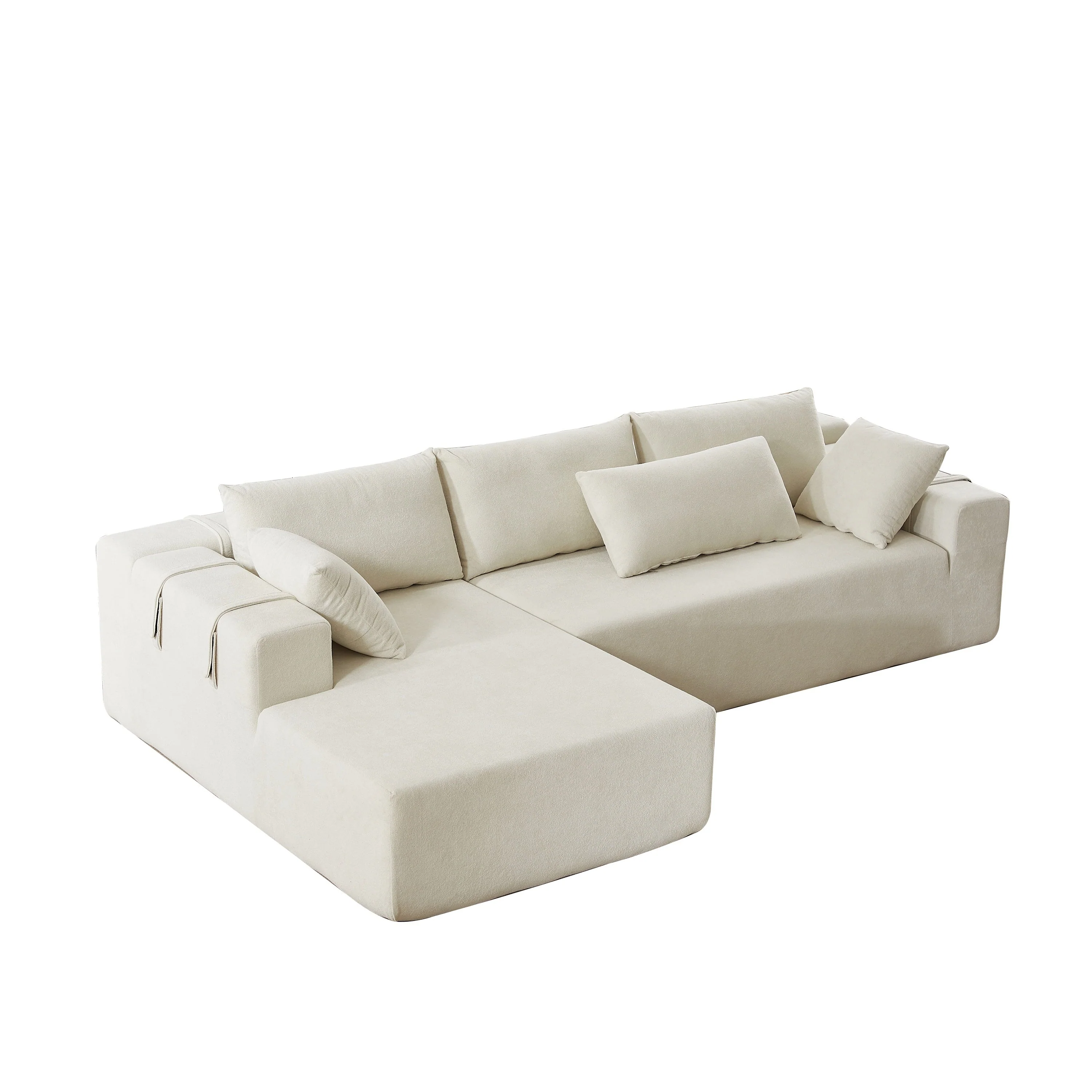 Modern Chenille Upholstered Sectional Sofa Couch Set - Image 5