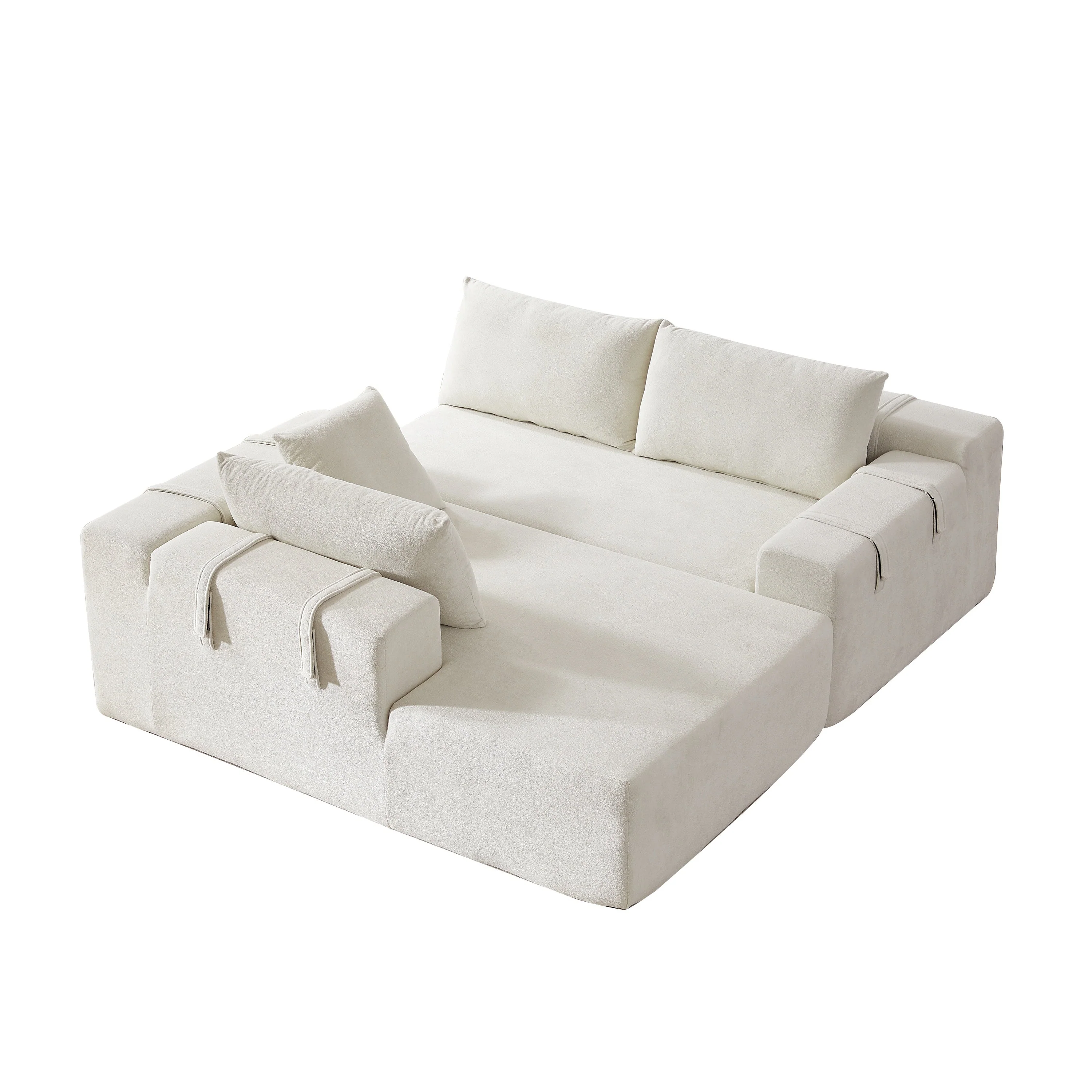 Modern Chenille Upholstered Sectional Sofa Couch Set - Image 7