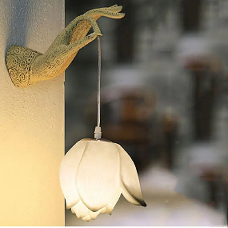 Modern Chinese Lotus Wall Lamp Creative Corridor Hallway Teahouse Art Decor Light - Image 3