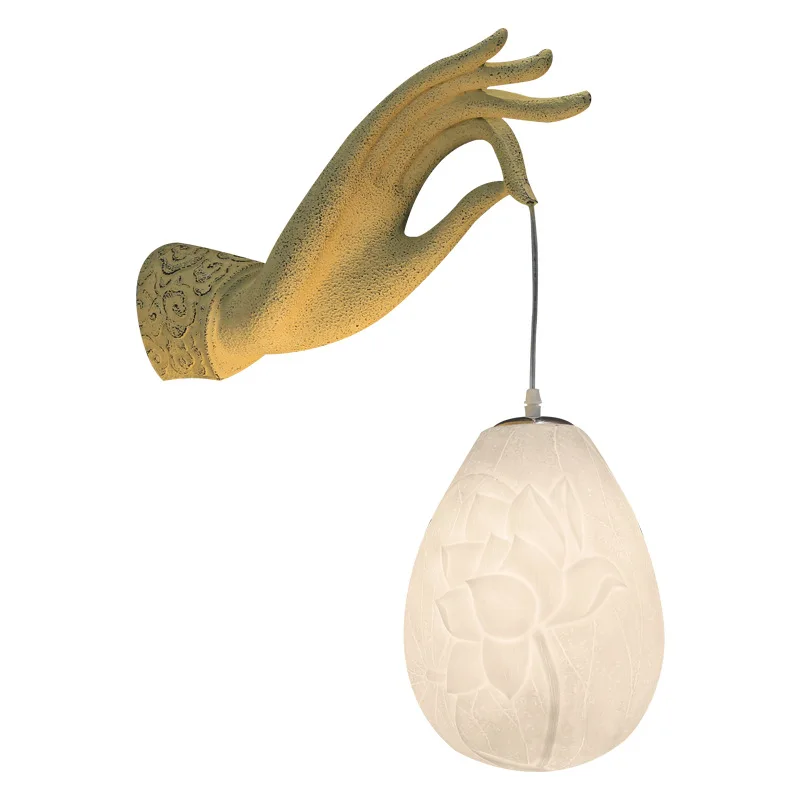 Modern Chinese Lotus Wall Lamp Creative Corridor Hallway Teahouse Art Decor Light - Image 4
