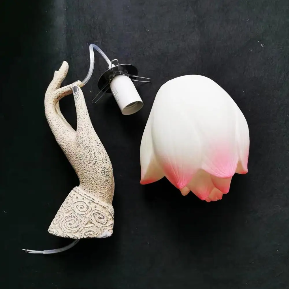 Modern Chinese Lotus Wall Lamp Creative Corridor Hallway Teahouse Art Decor Light - Image 5