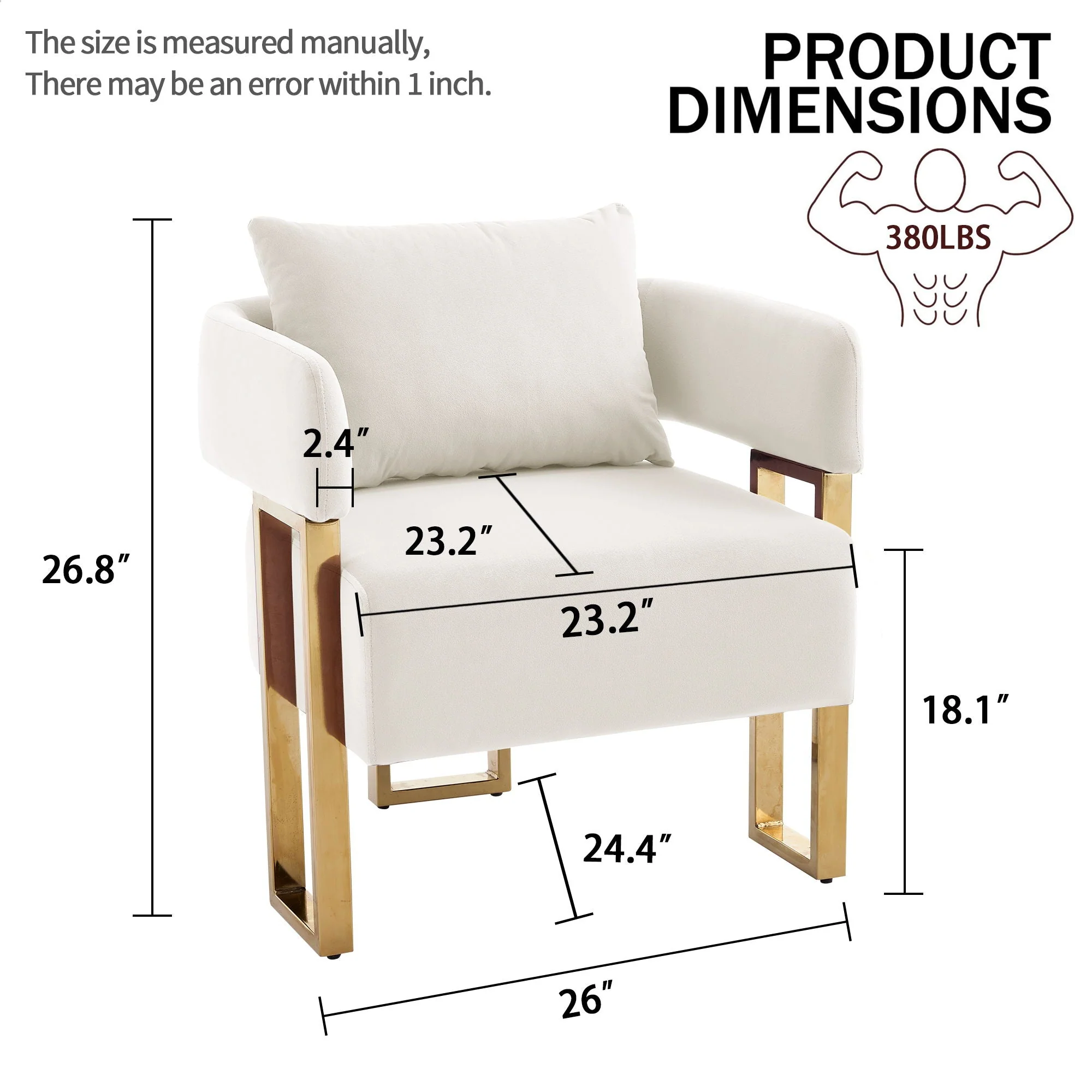 Modern Classic Design Decorative Chair Teddy Fleece Upholstered And Metal Foot - Image 4