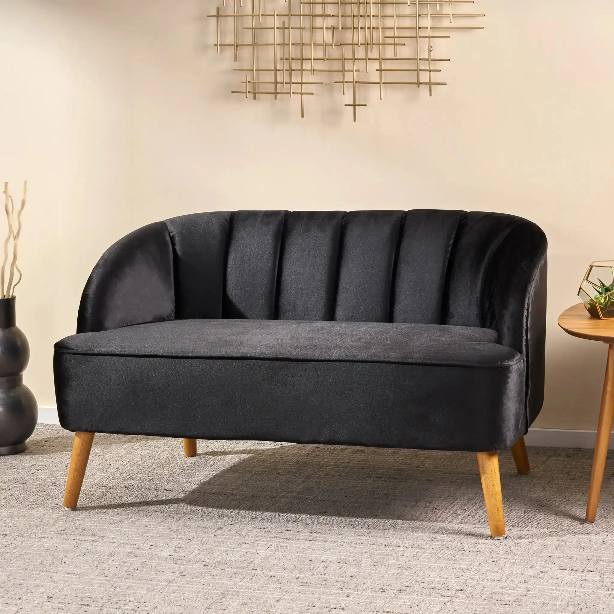 Modern Classic Shell Backed Loveseat - Image 3
