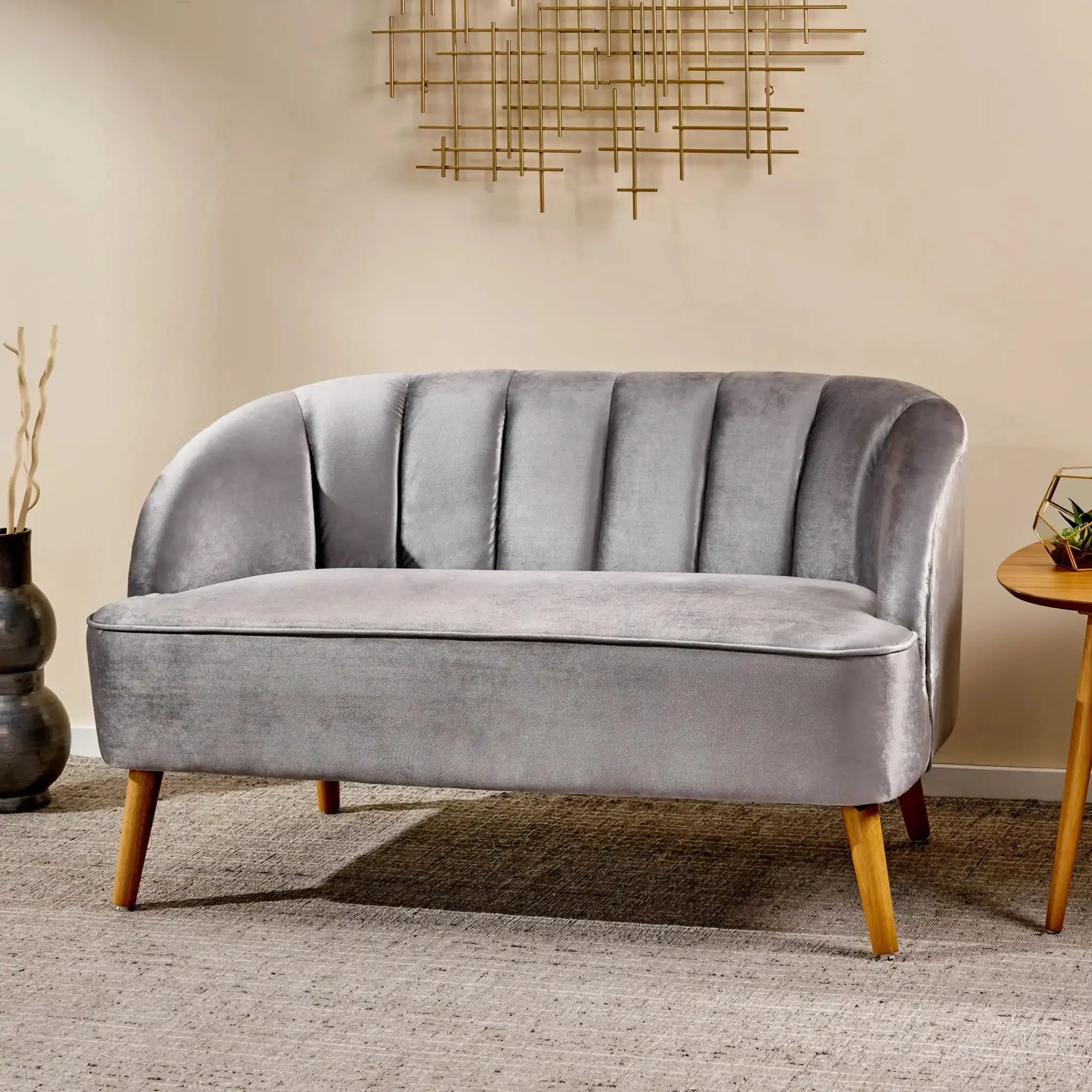 Modern Classic Shell Backed Loveseat - Image 4