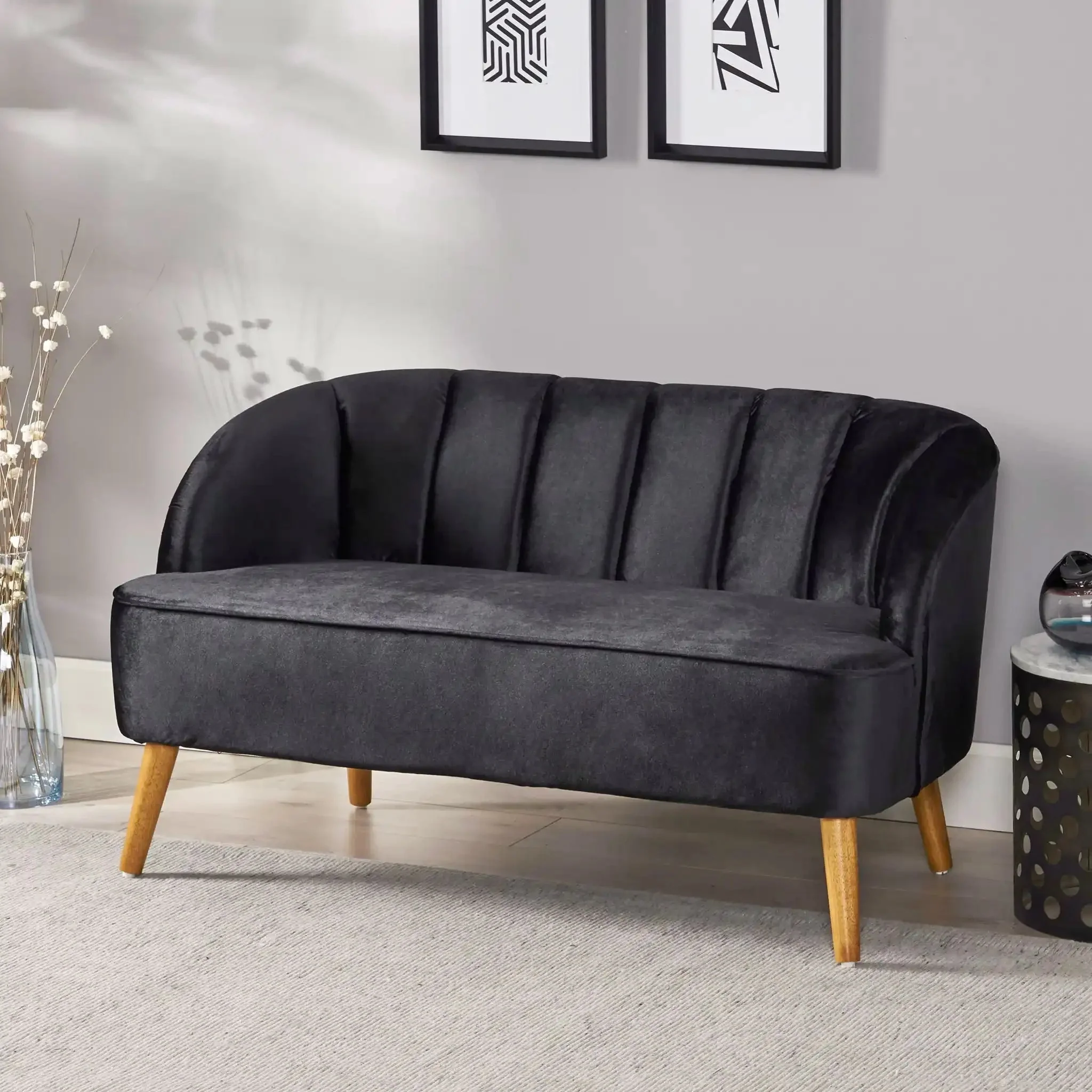 Modern Classic Shell Backed Loveseat - Image 5