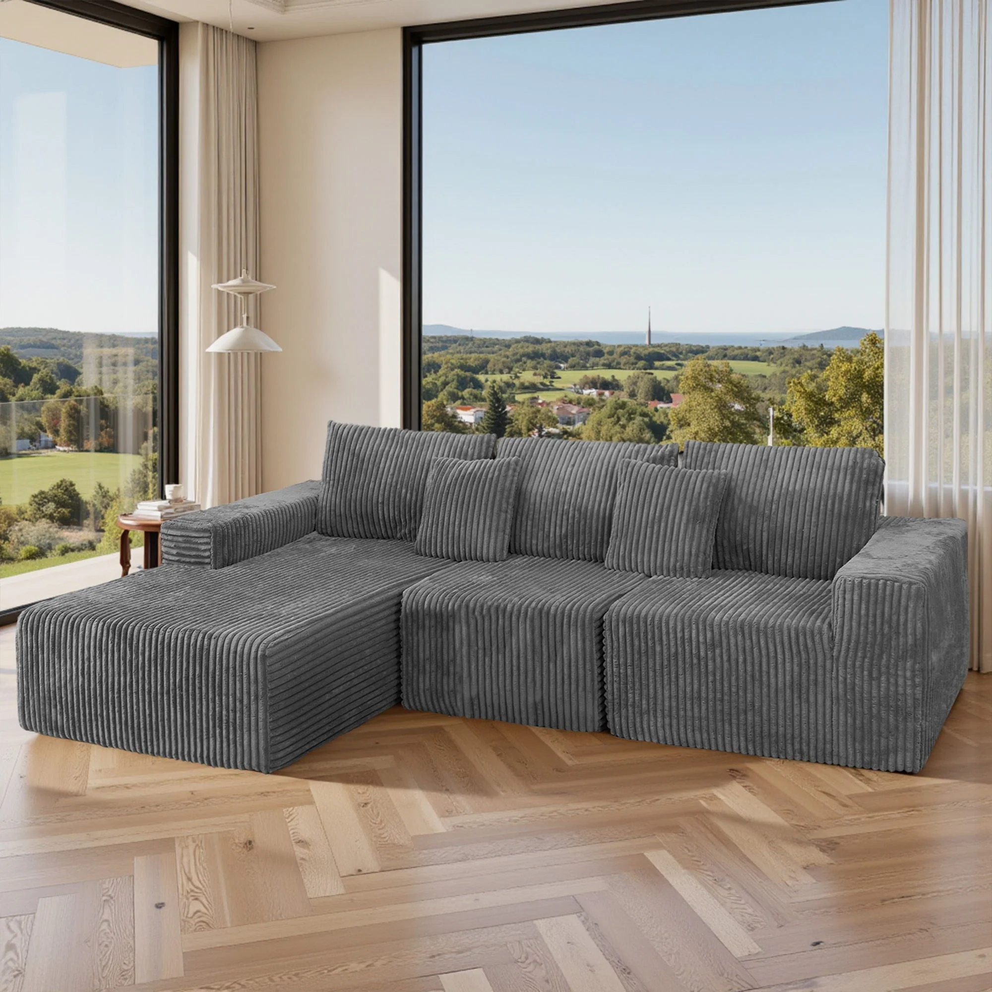 Modern Cloud Sectional Sofa With L-Shape Chaise - Image 4