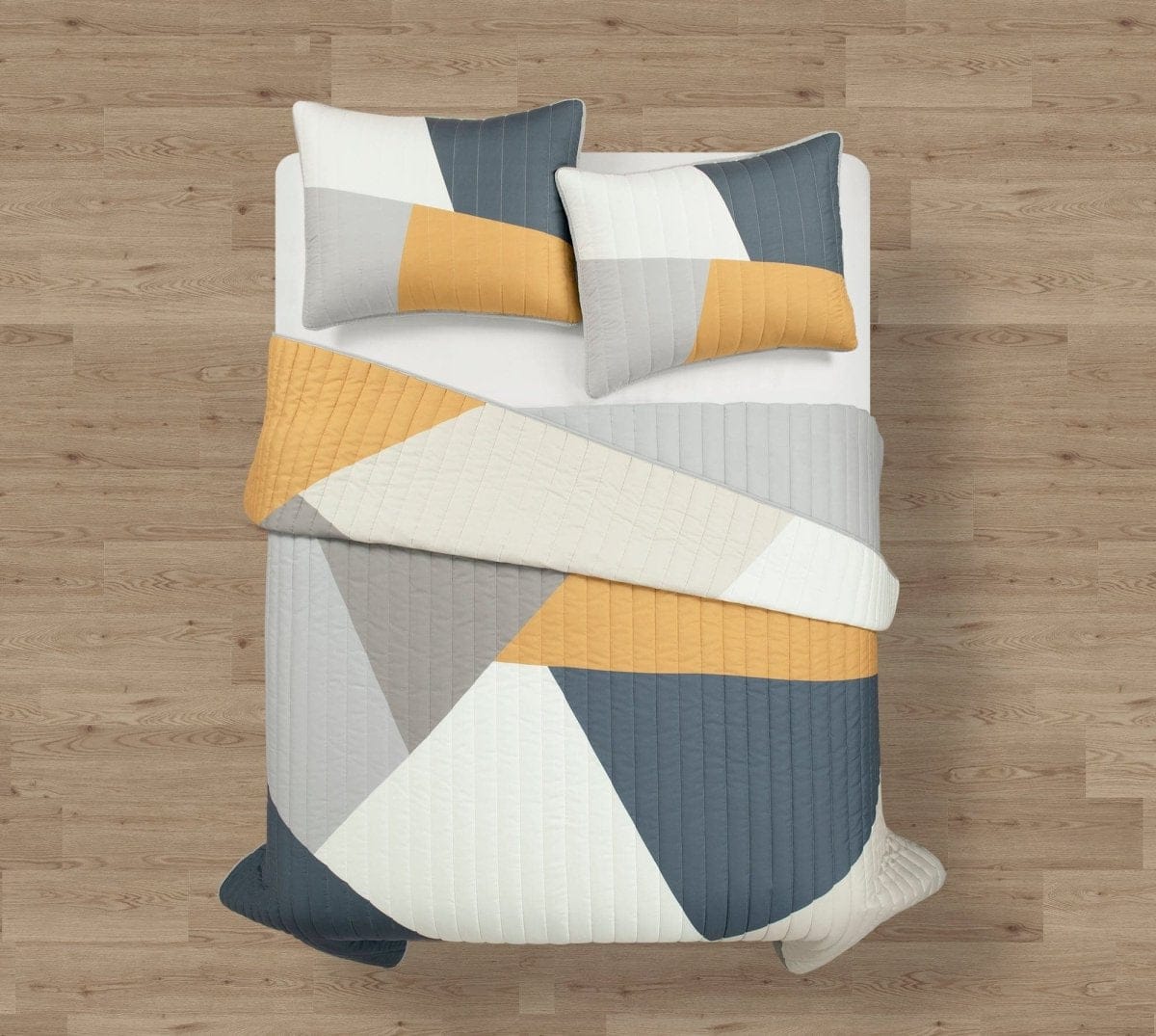 Modern Color Block Quilt 3 Piece Set - Image 2