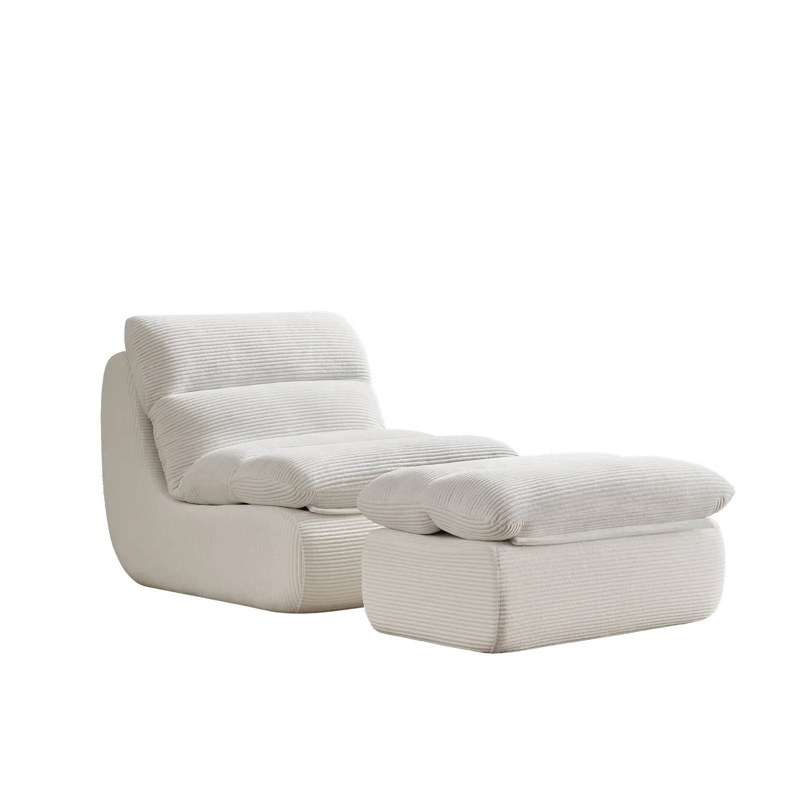 Modern Compressed Lounge Chair with Ottoman - Image 14