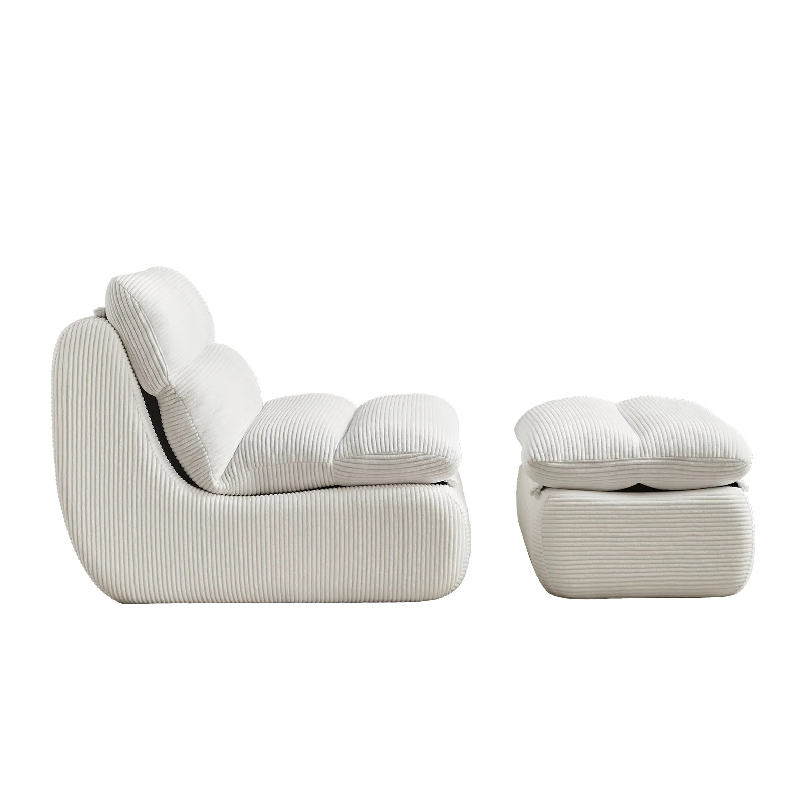 Modern Compressed Lounge Chair with Ottoman - Image 16