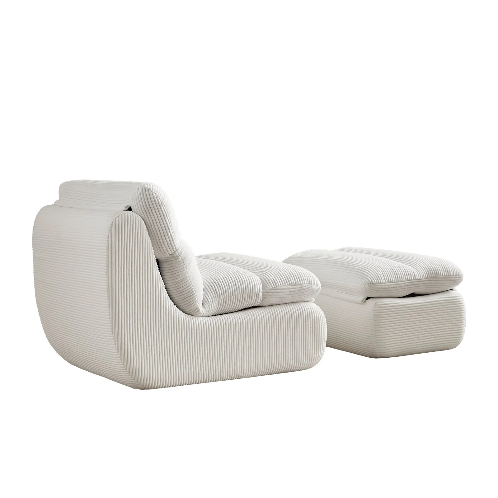 Modern Compressed Lounge Chair with Ottoman - Image 17