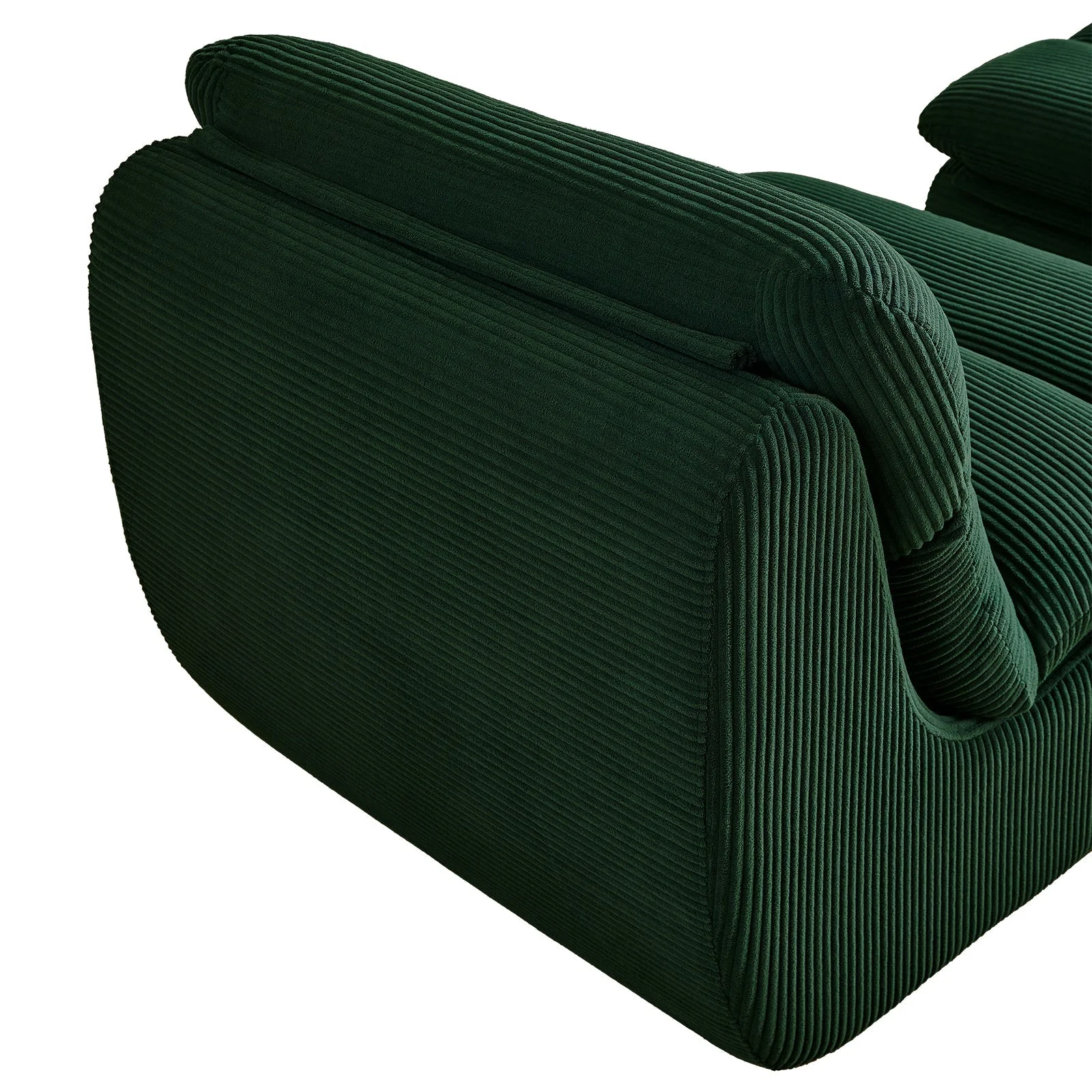 Modern Compressed Lounge Chair with Ottoman - Cozy Corduroy Recliner - Image 18