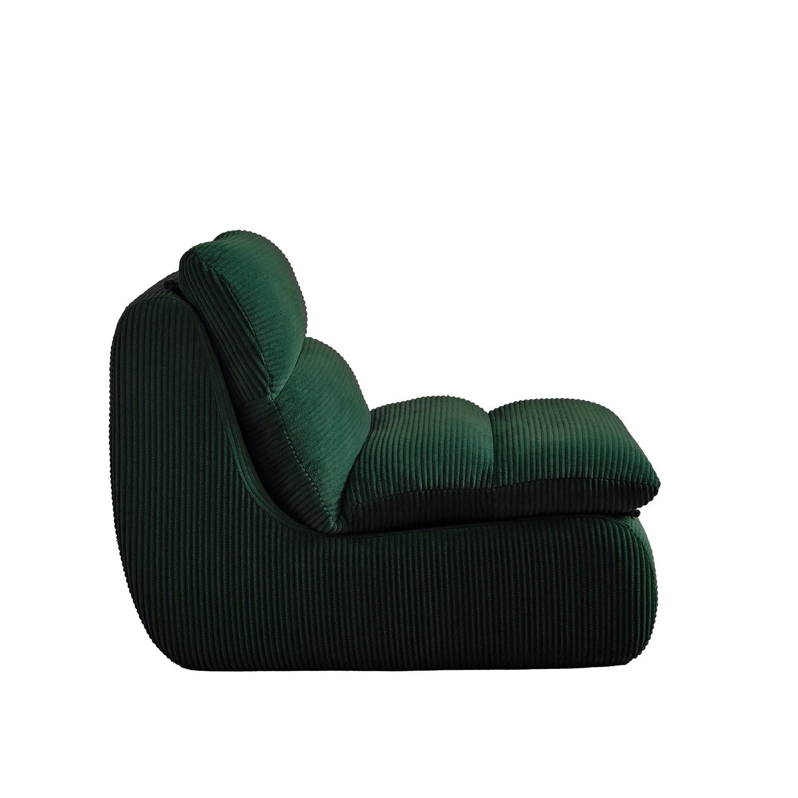 Modern Compressed Lounge Chair with Ottoman - Cozy Corduroy Recliner - Image 7