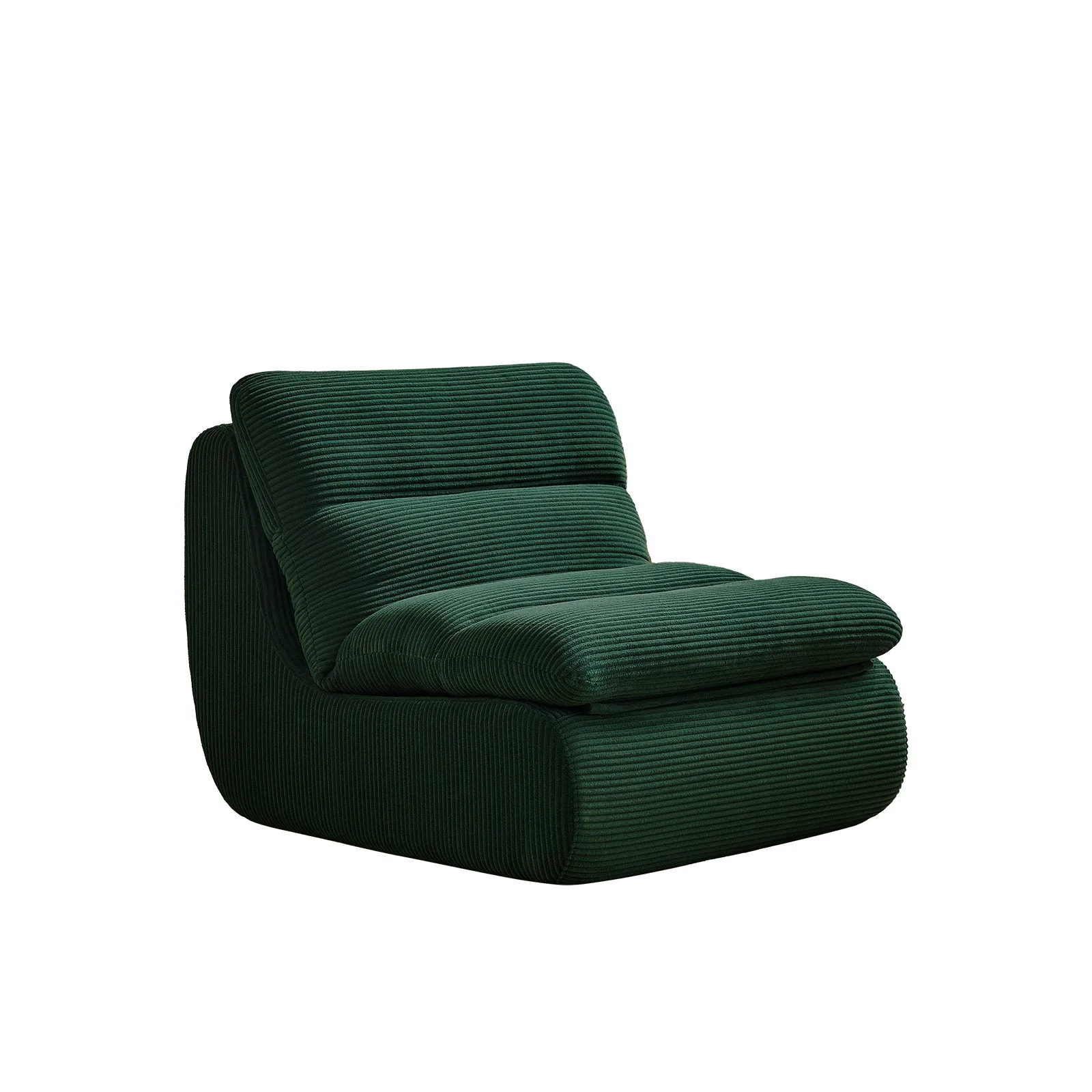 Modern Compressed Lounge Chair with Ottoman - Cozy Corduroy Recliner - Image 9