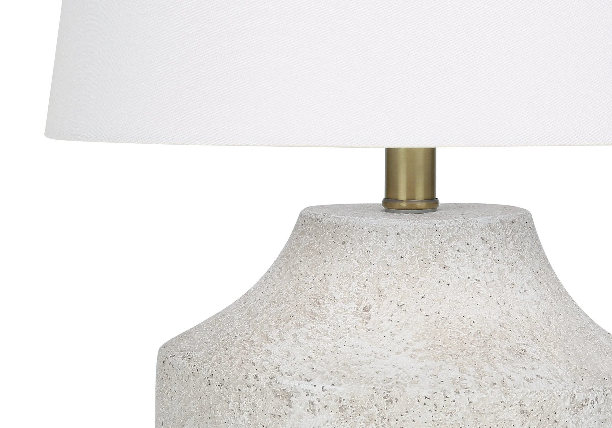 Modern Cream Concrete Table Lamp with Ivory Shade - Image 4