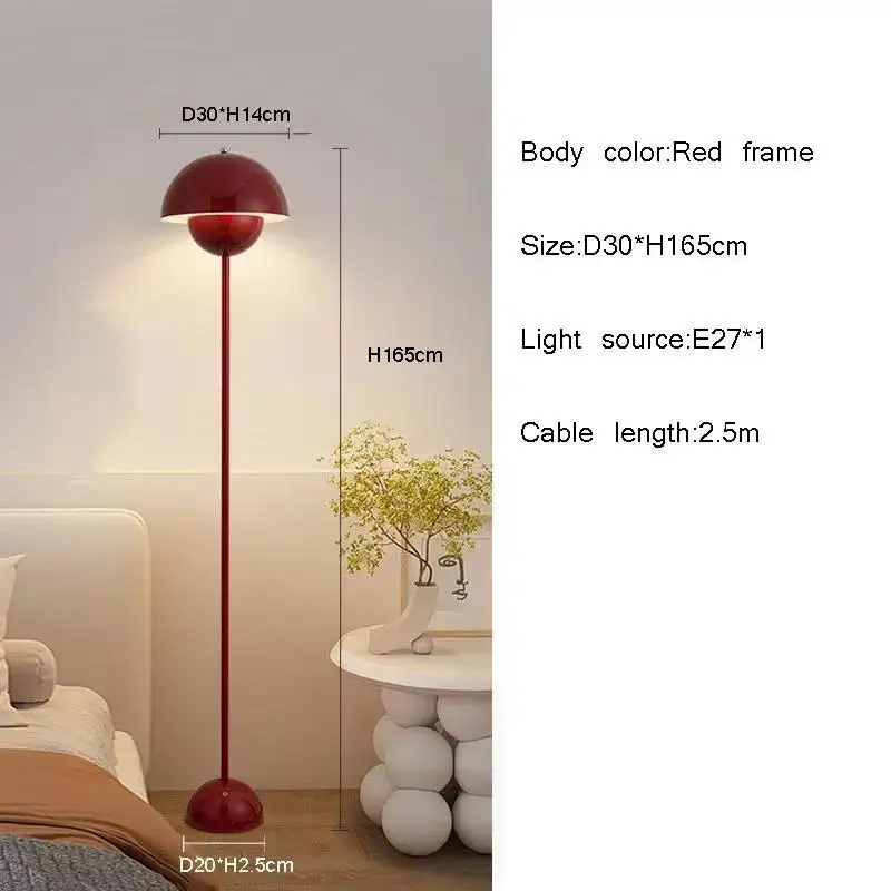 Modern Cream LED Floor Lamp E27 Bulb Minimalist Light for Bedroom Living Room - Image 10