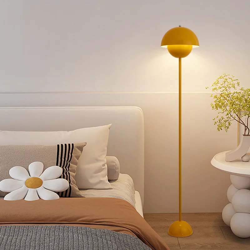 Modern Cream LED Floor Lamp E27 Bulb Minimalist Light for Bedroom Living Room - Image 3