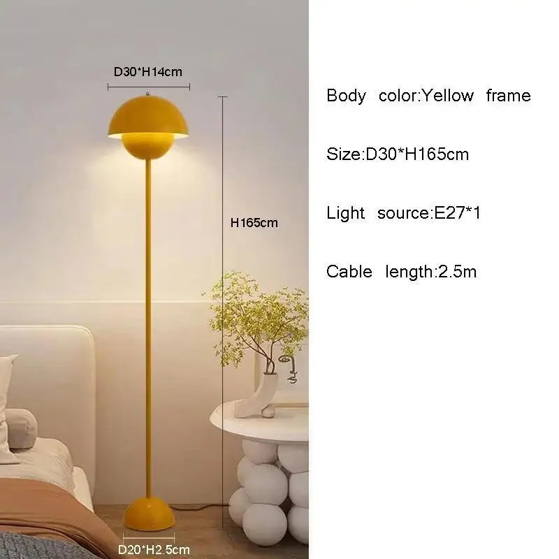 Modern Cream LED Floor Lamp E27 Bulb Minimalist Light for Bedroom Living Room - Image 8