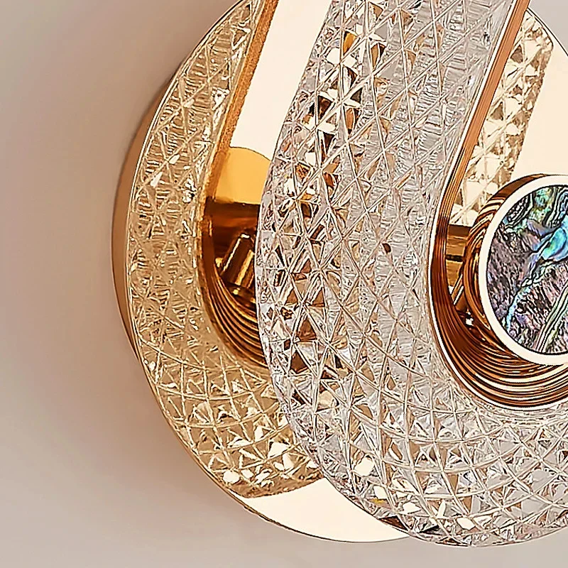 Modern Crystal LED Wall Light Round Oval Sconce for Bedroom Living Room - Image 6