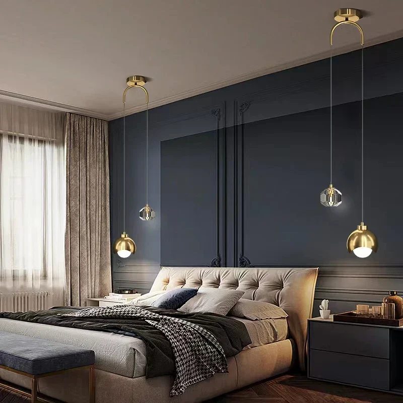 Modern Crystal Pendant Light Luxury Nordic Hanging Lamp Bedroom Living Room - Image 3