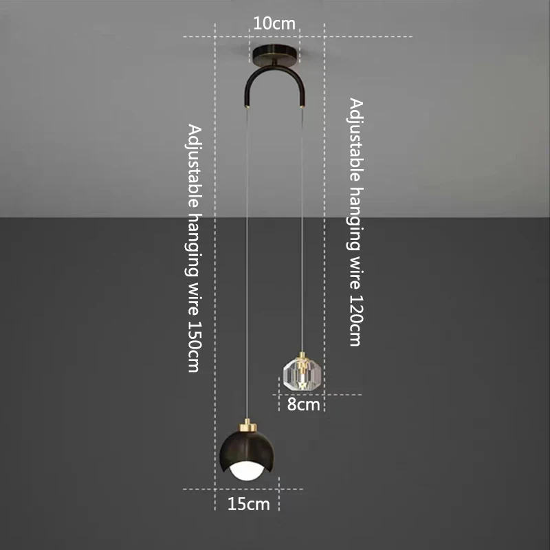Modern Crystal Pendant Light Luxury Nordic Hanging Lamp Bedroom Living Room - Image 8