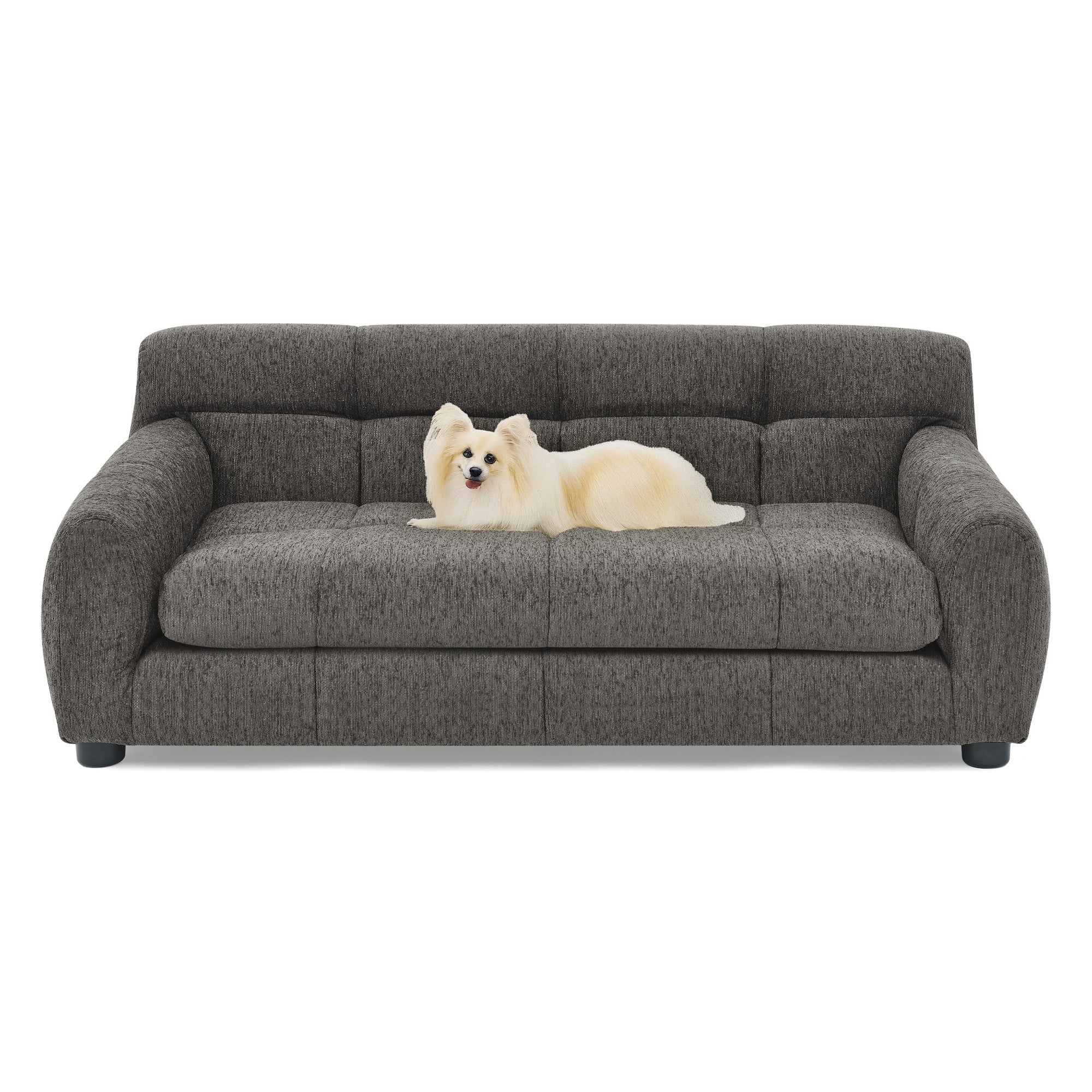 Modern Dark Gray Pet Sofa with Backrest and Armrests - Image 8