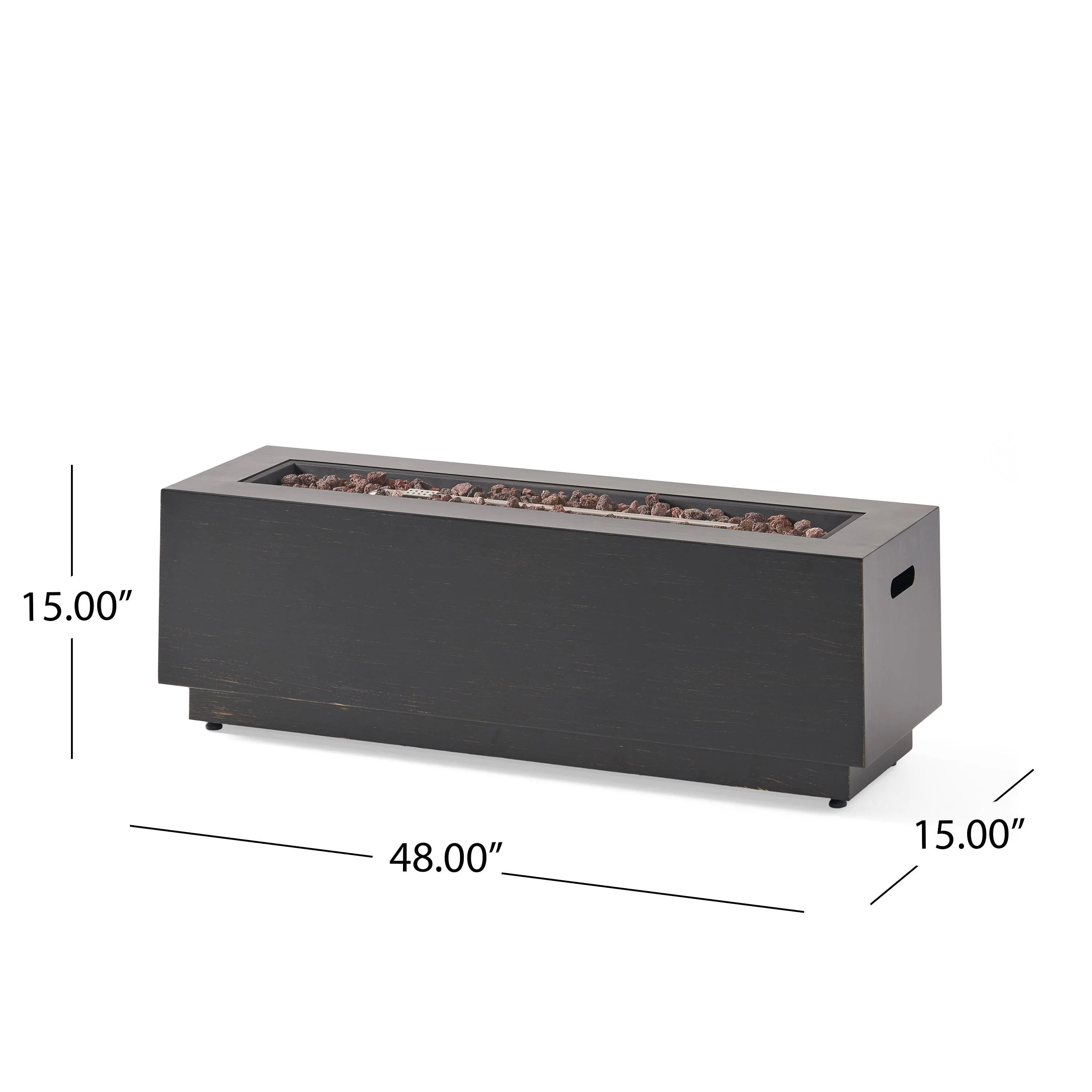 Modern Dark Grey 40" Outdoor Iron Propane Fire Pit - Image 3