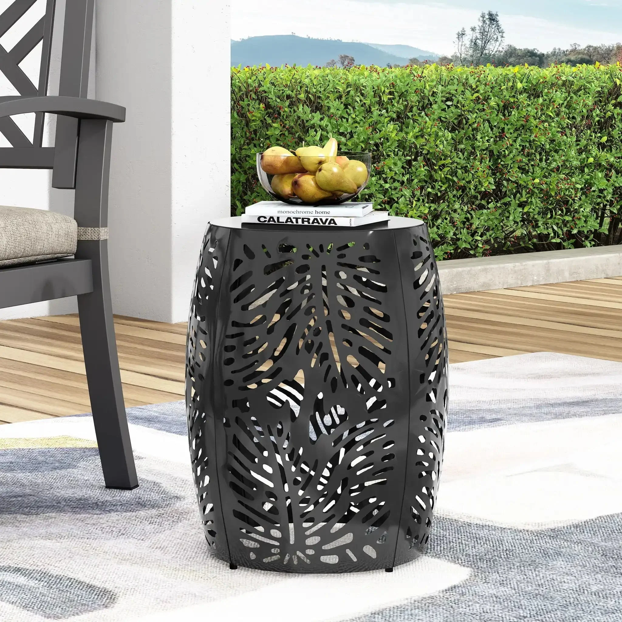 Modern Design Metal End Table, Large - Image 11
