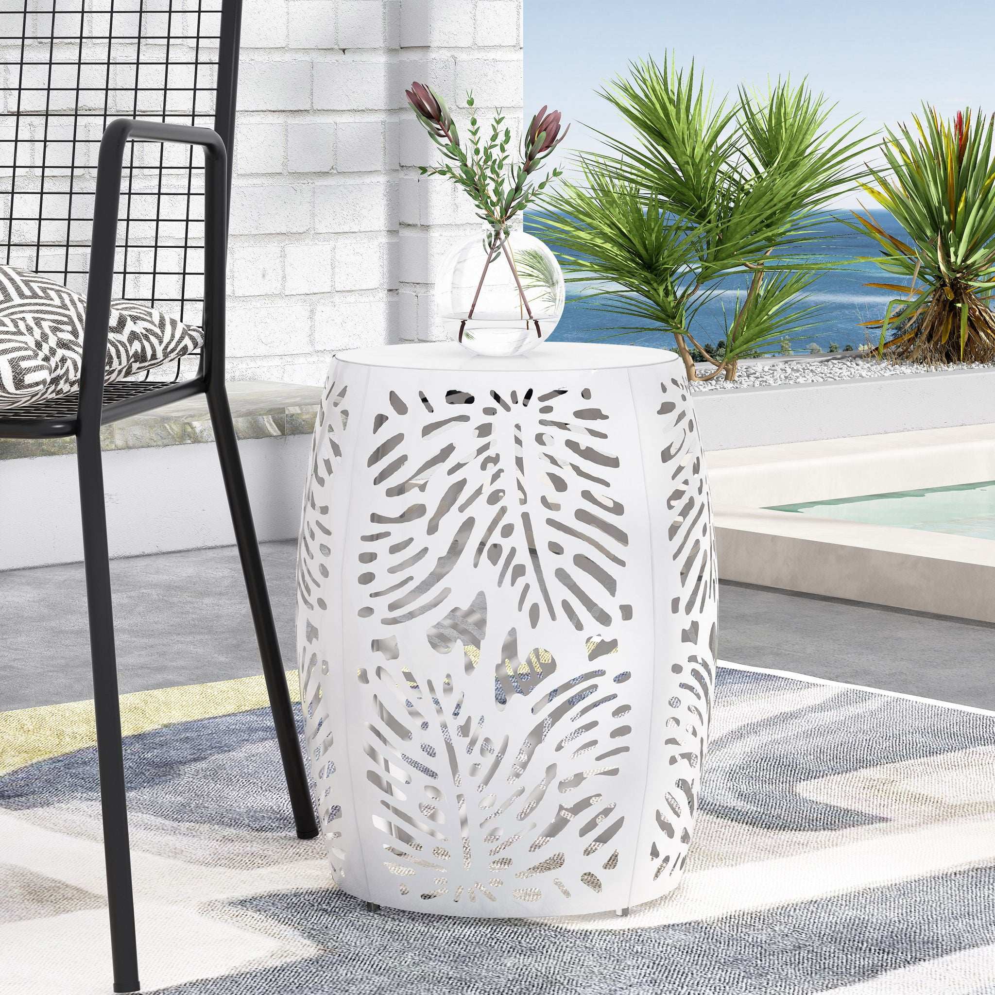 Modern Design Metal End Table, Large - Image 12