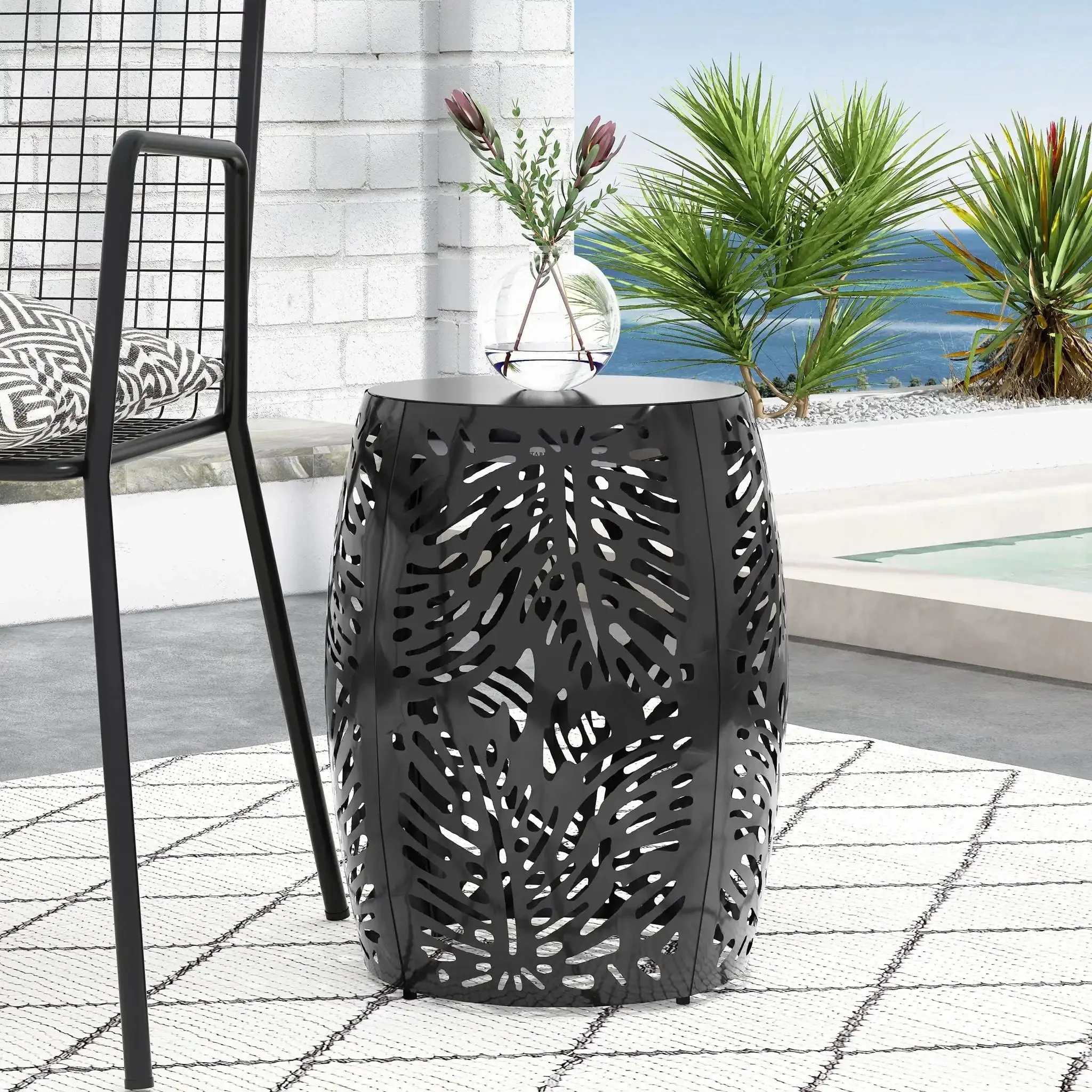 Modern Design Metal End Table, Large - Image 6