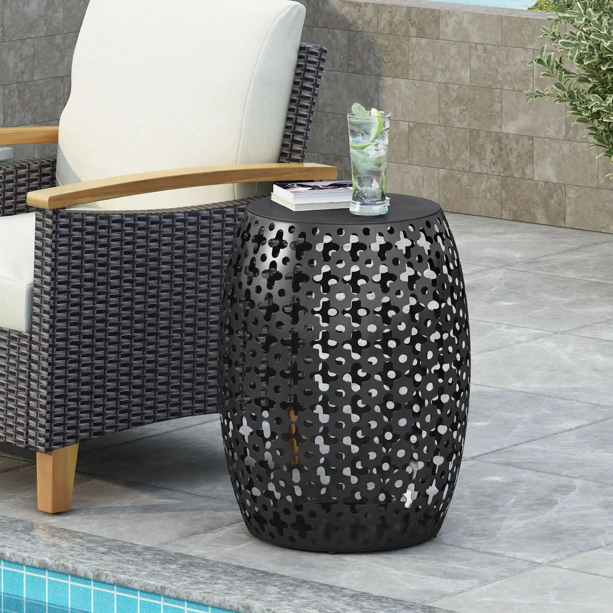 Modern Design, Metal End Table, Large - Image 4