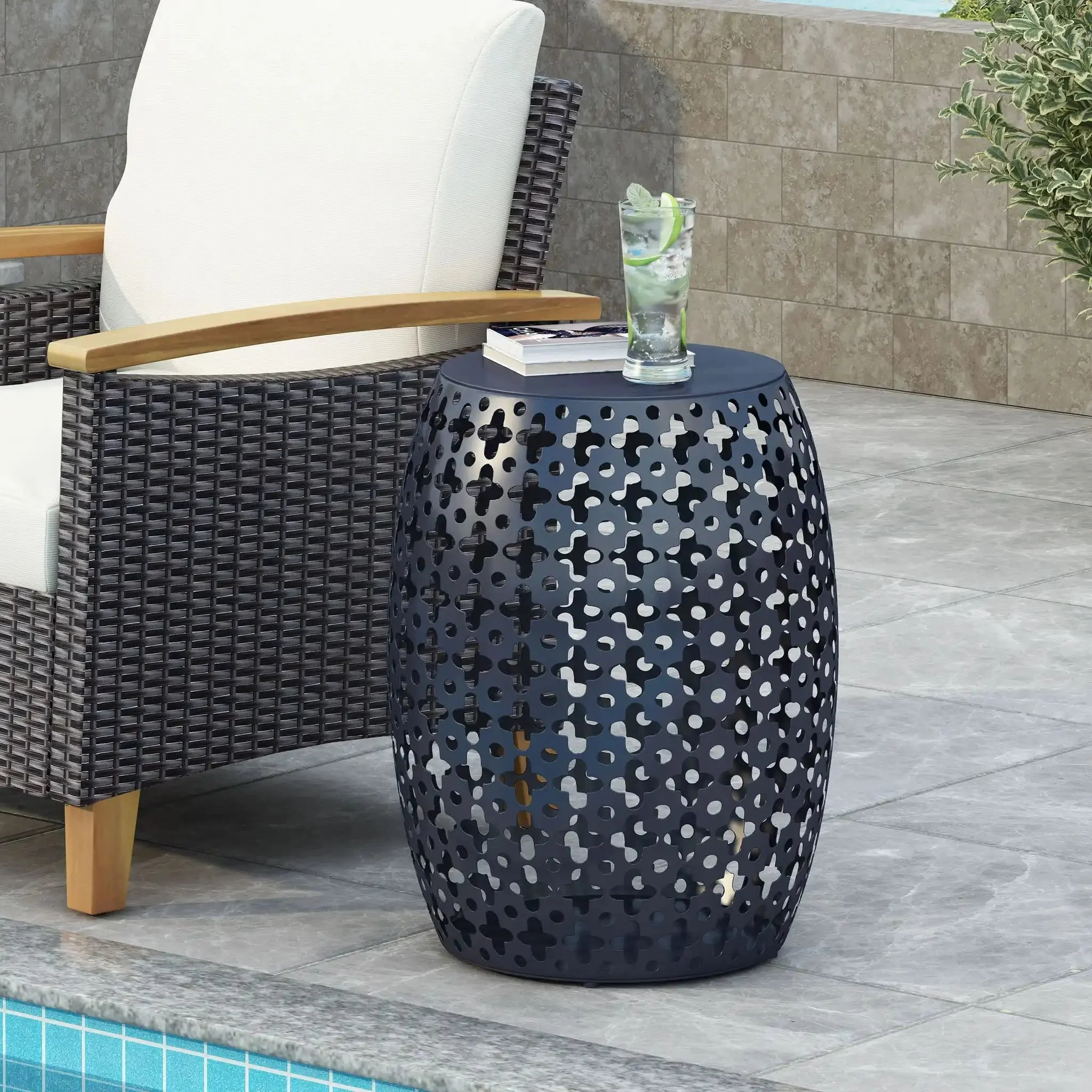Modern Design, Metal End Table, Large - Image 7