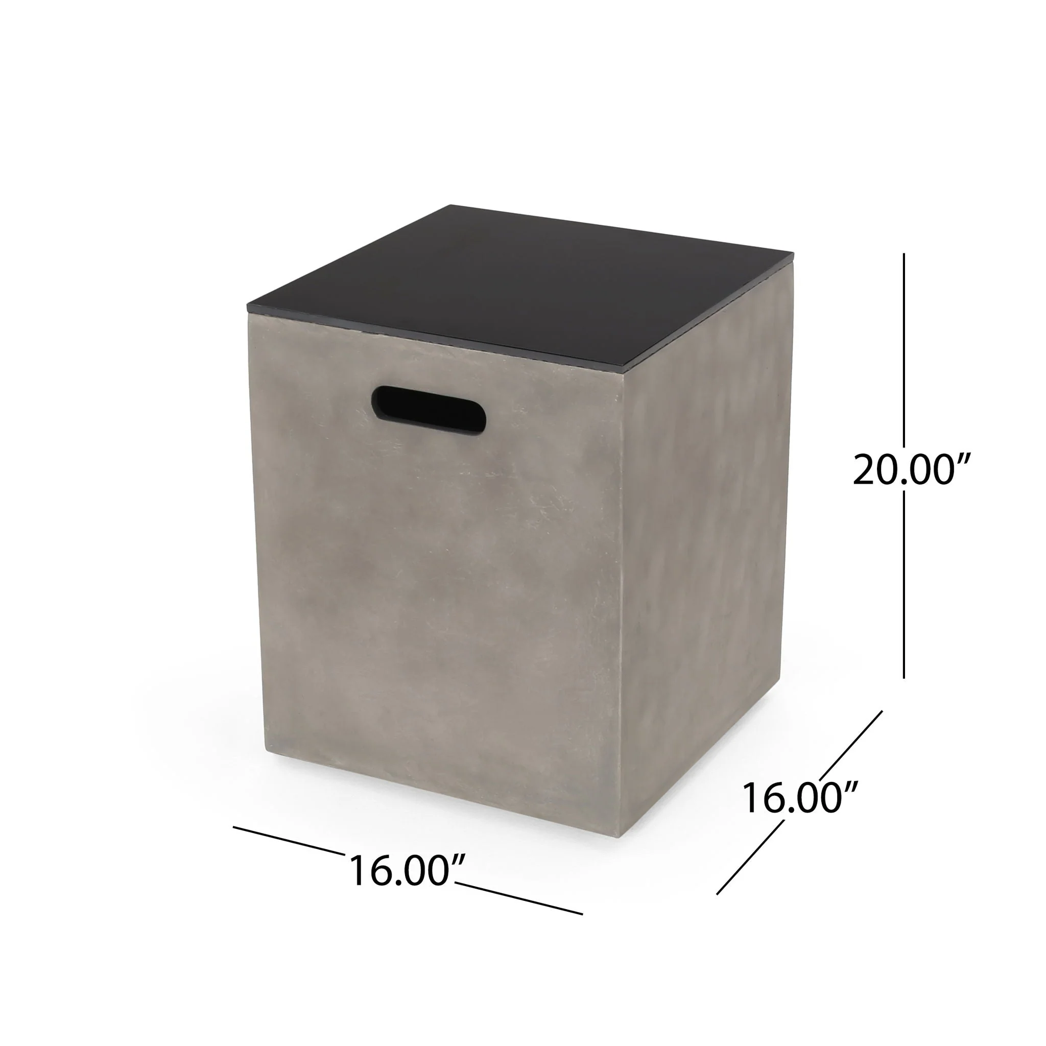 Modern Design MGO Tank Holder Side Table With Ceramic Top - Black / Gray - Image 3