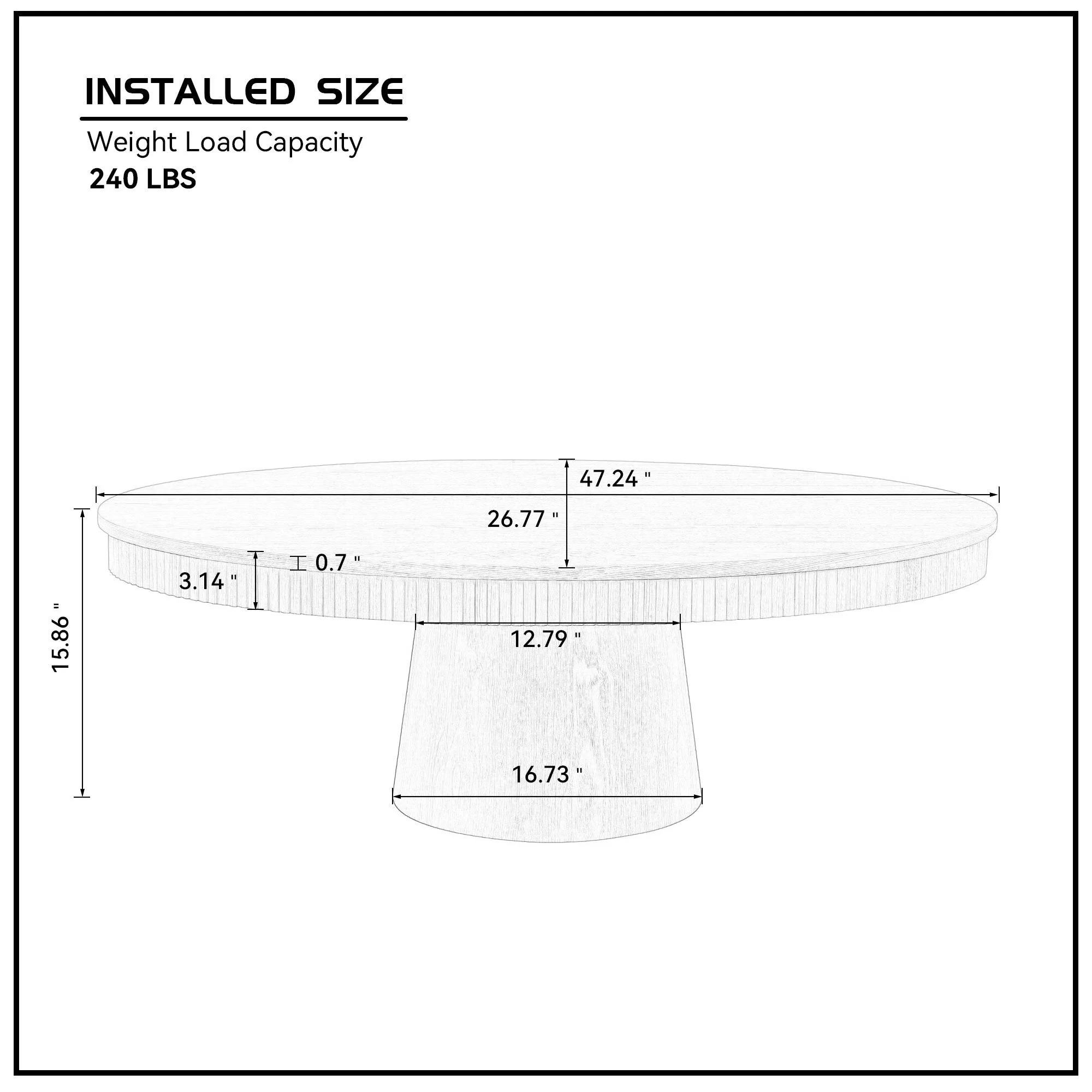 Modern Design Oval Handcraft Drum Coffee Table Length 47.24 inch Walnut Color - Image 11