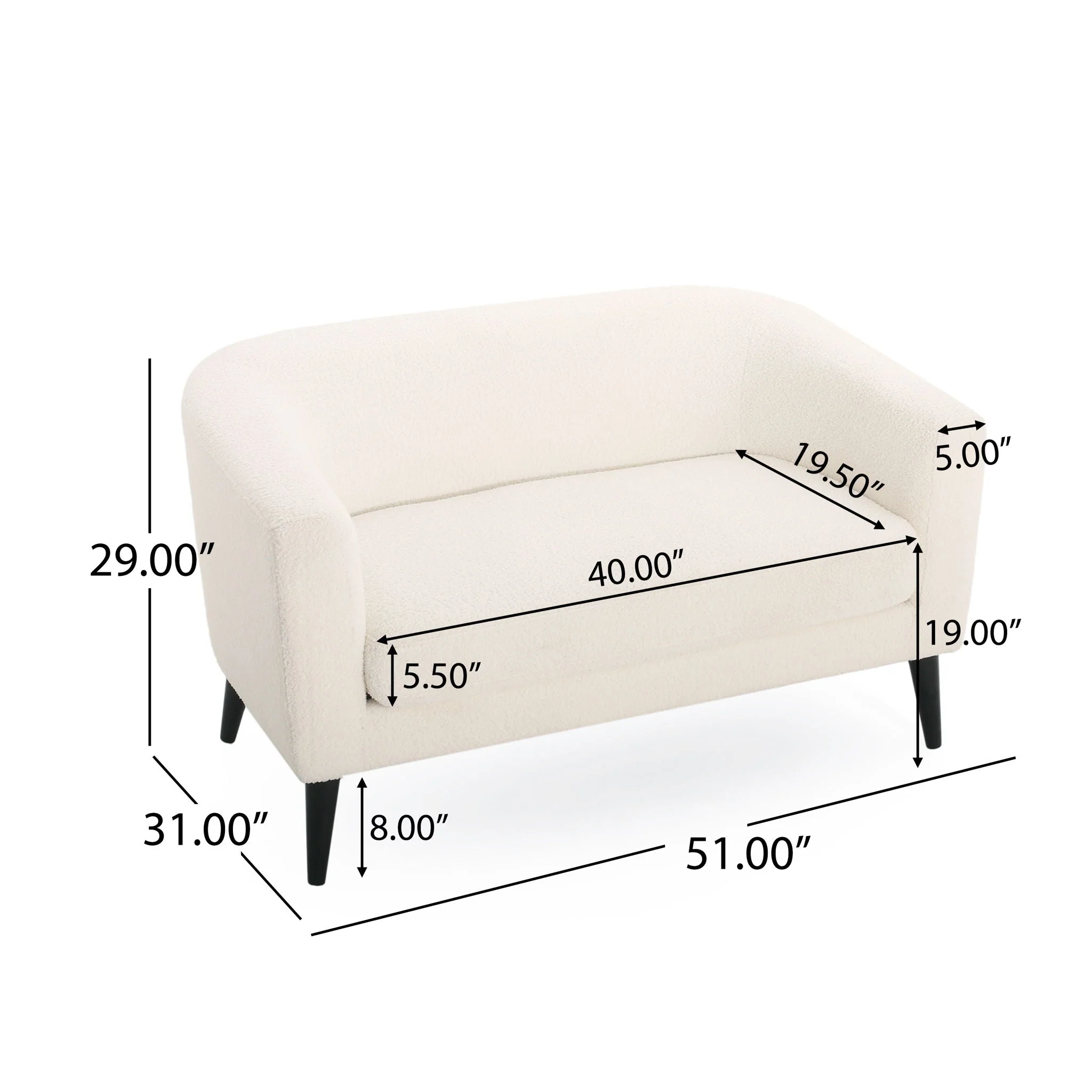 Modern Design Style Loveseat - Image 3