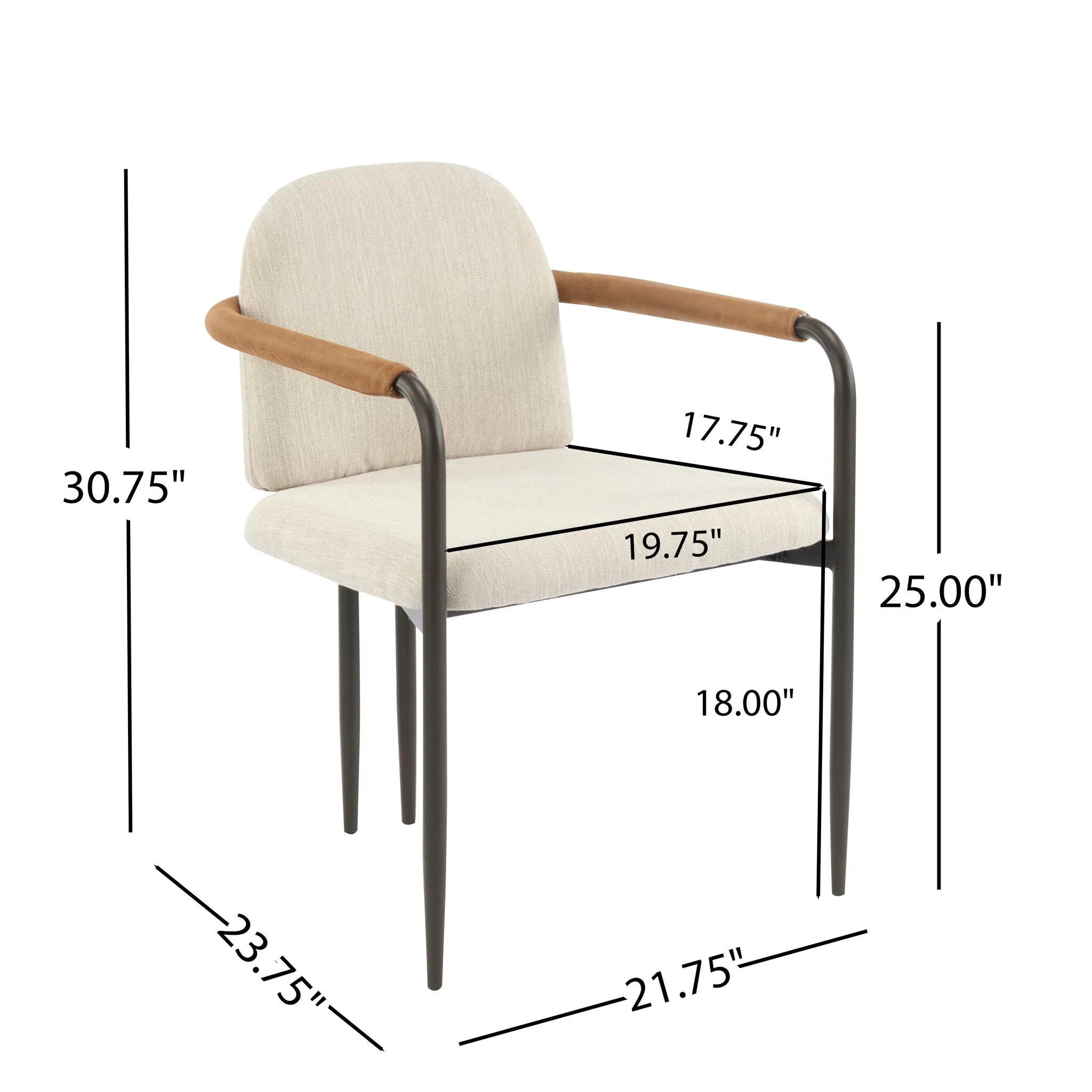 Modern Dining Chair Set with Durable Iron Frame and Comfortable Fabric Upholstery - Image 4