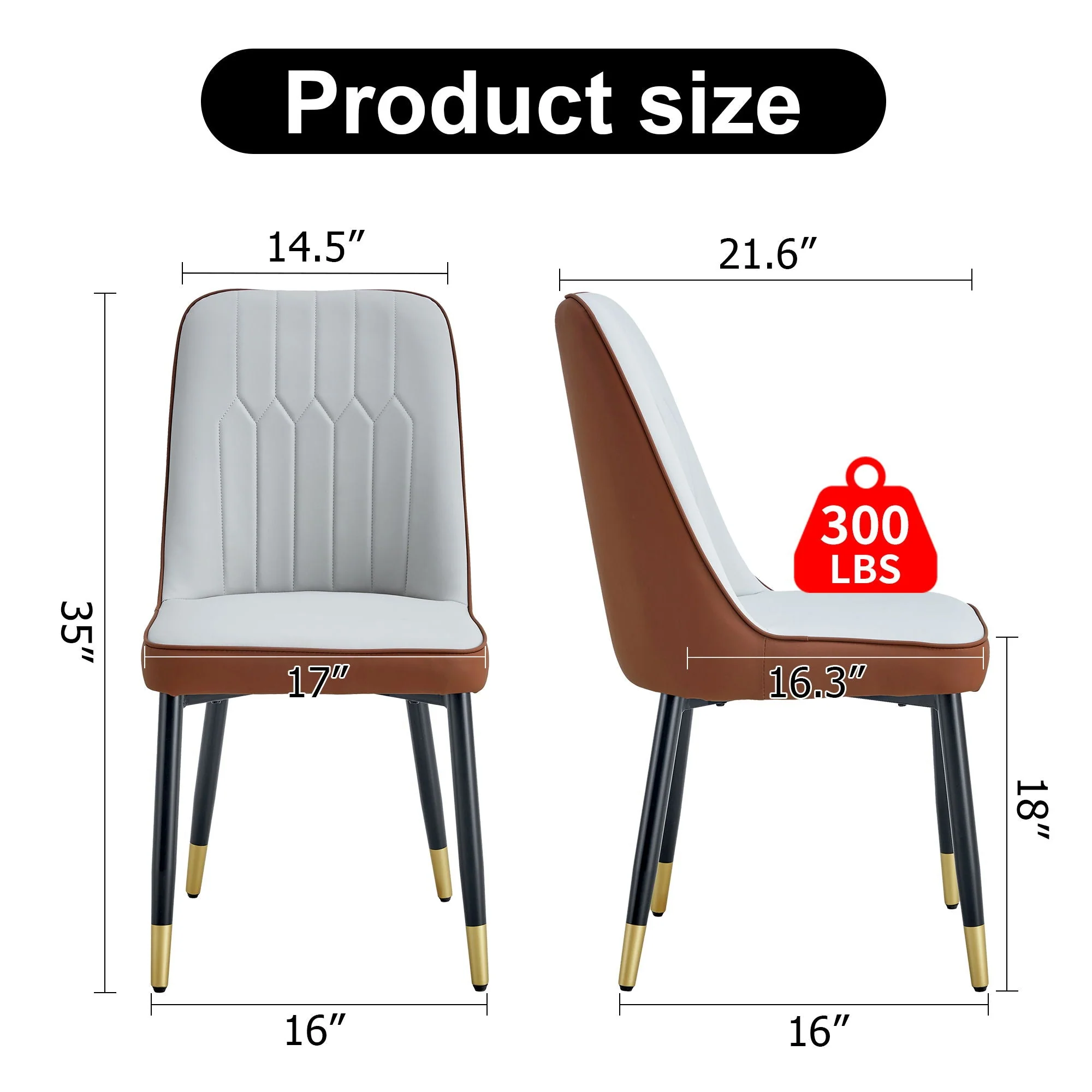 Modern Dining Chair with Metal Leg - Image 14