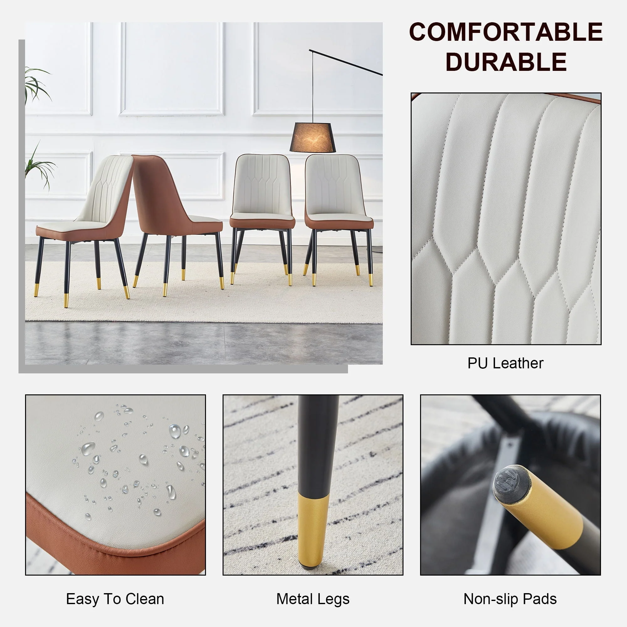Modern Dining Chair with Metal Leg - Image 17