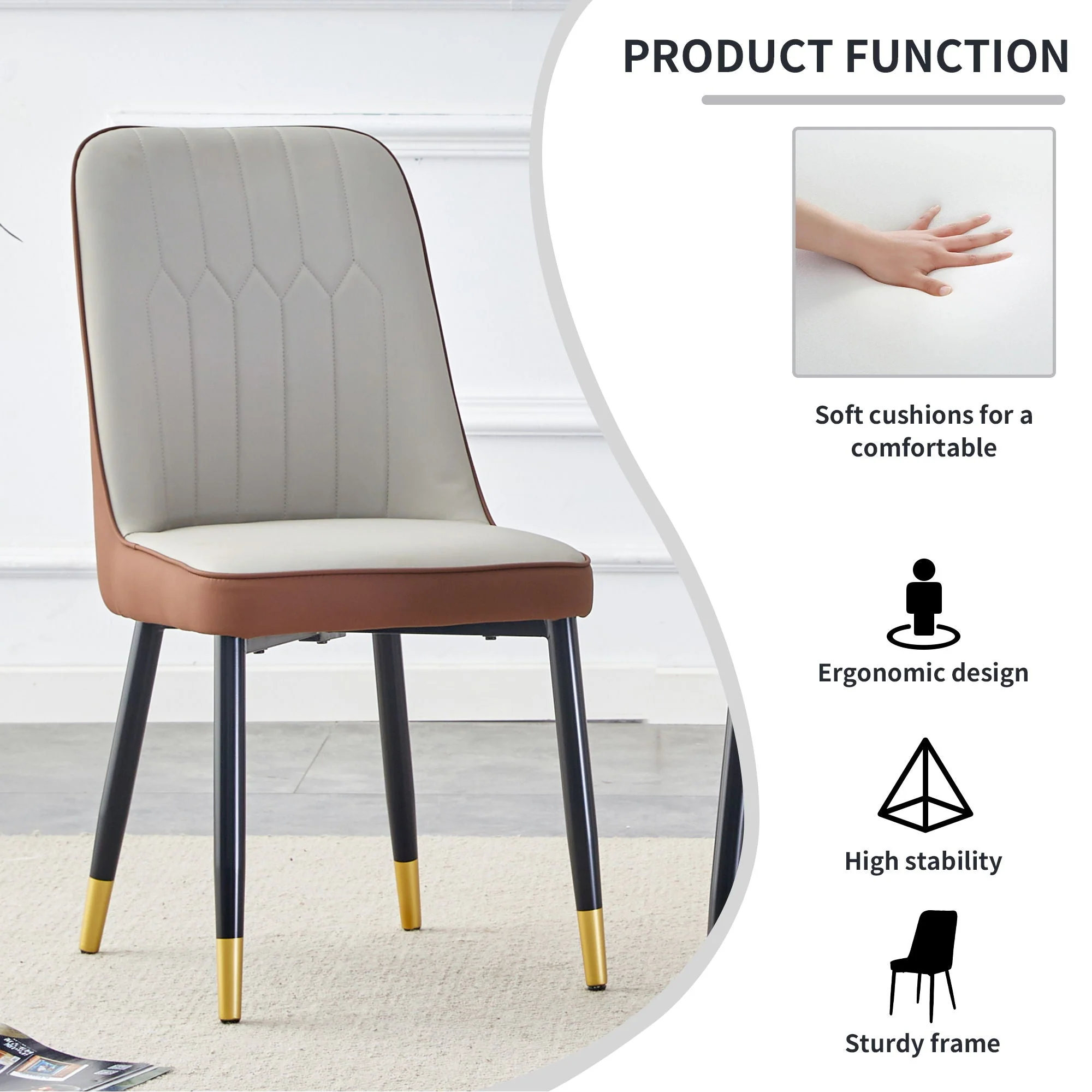 Modern Dining Chair with Metal Leg - Image 25