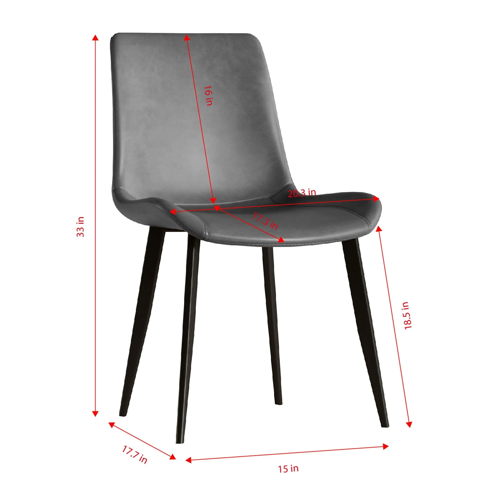 Modern Dining Chairs Ergonomic Design For Kitchen (Set of 4) - Image 3