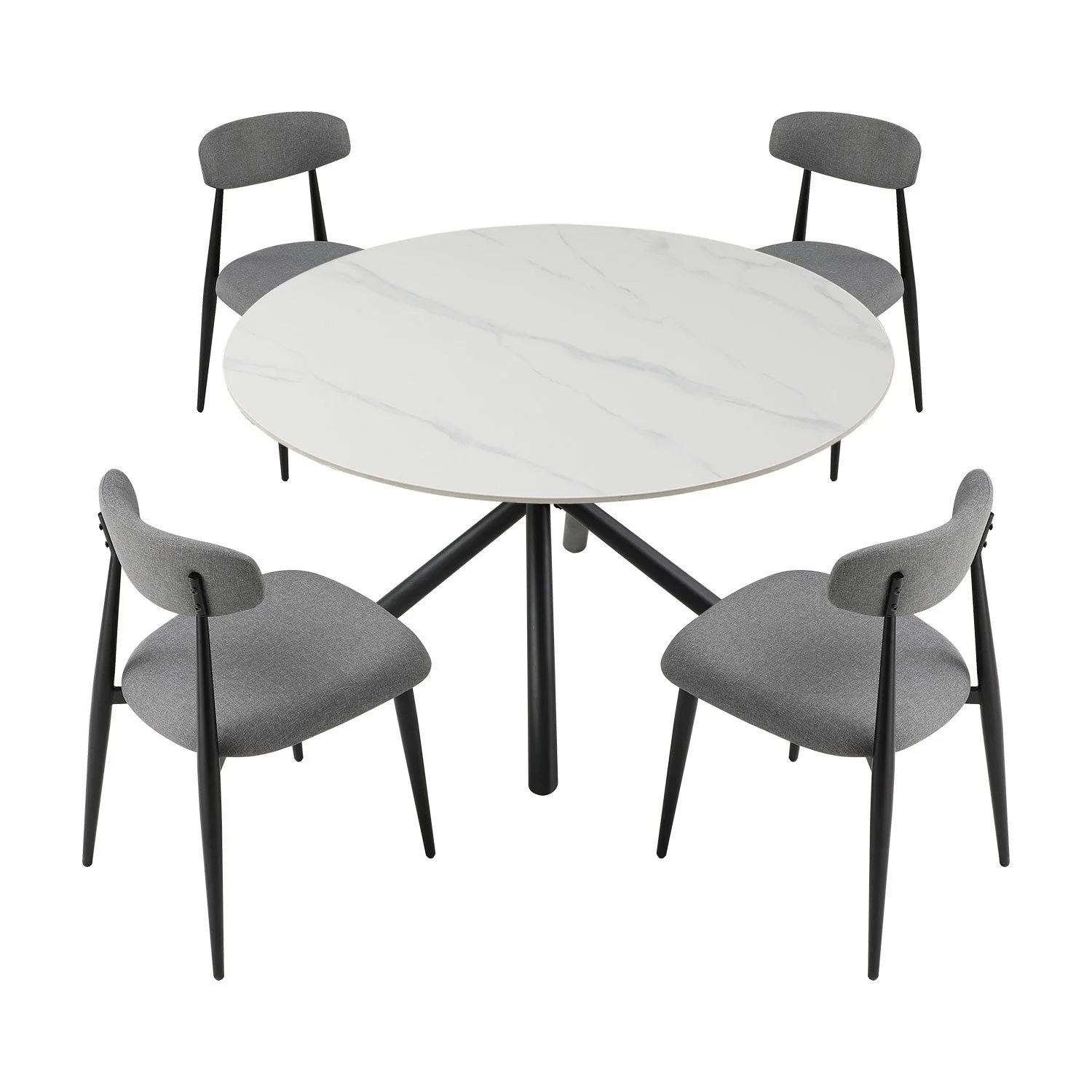 Modern Dining Chairs Set of 2 Grey - Image 8