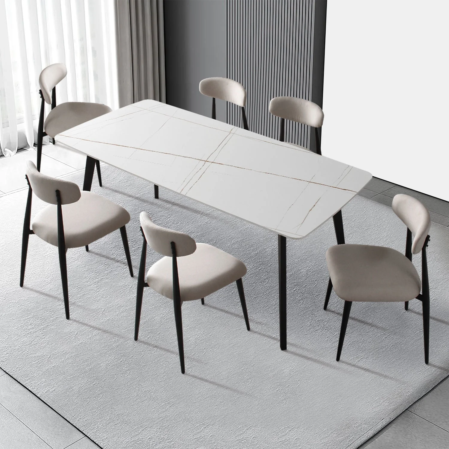 Modern Dining Chairs Set of 2 Light Grey - Image 10