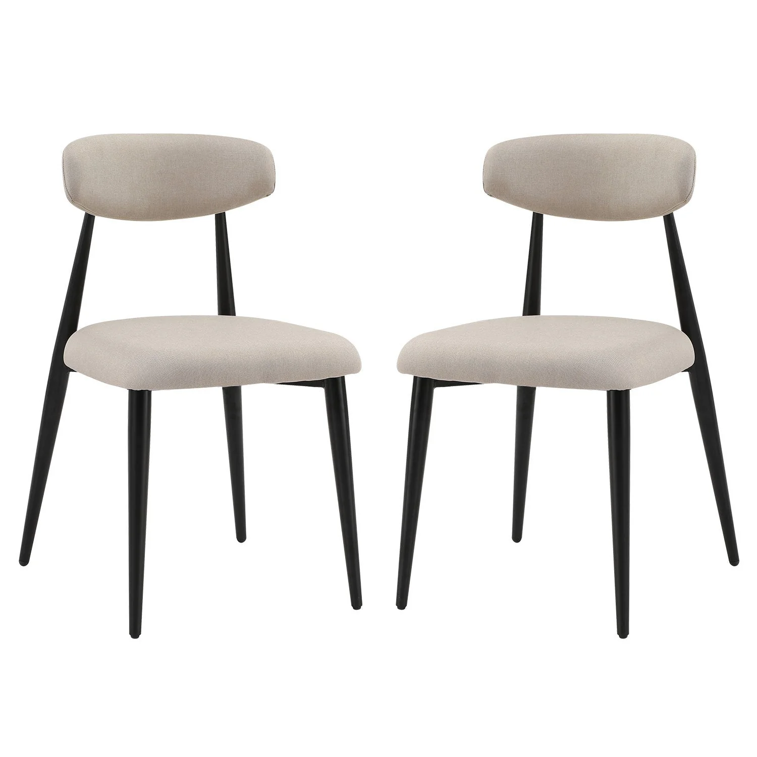 Modern Dining Chairs Set of 2 Light Grey - Image 2
