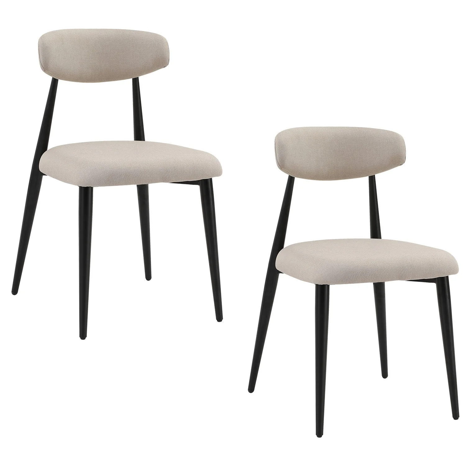 Modern Dining Chairs Set of 2 Light Grey - Image 3