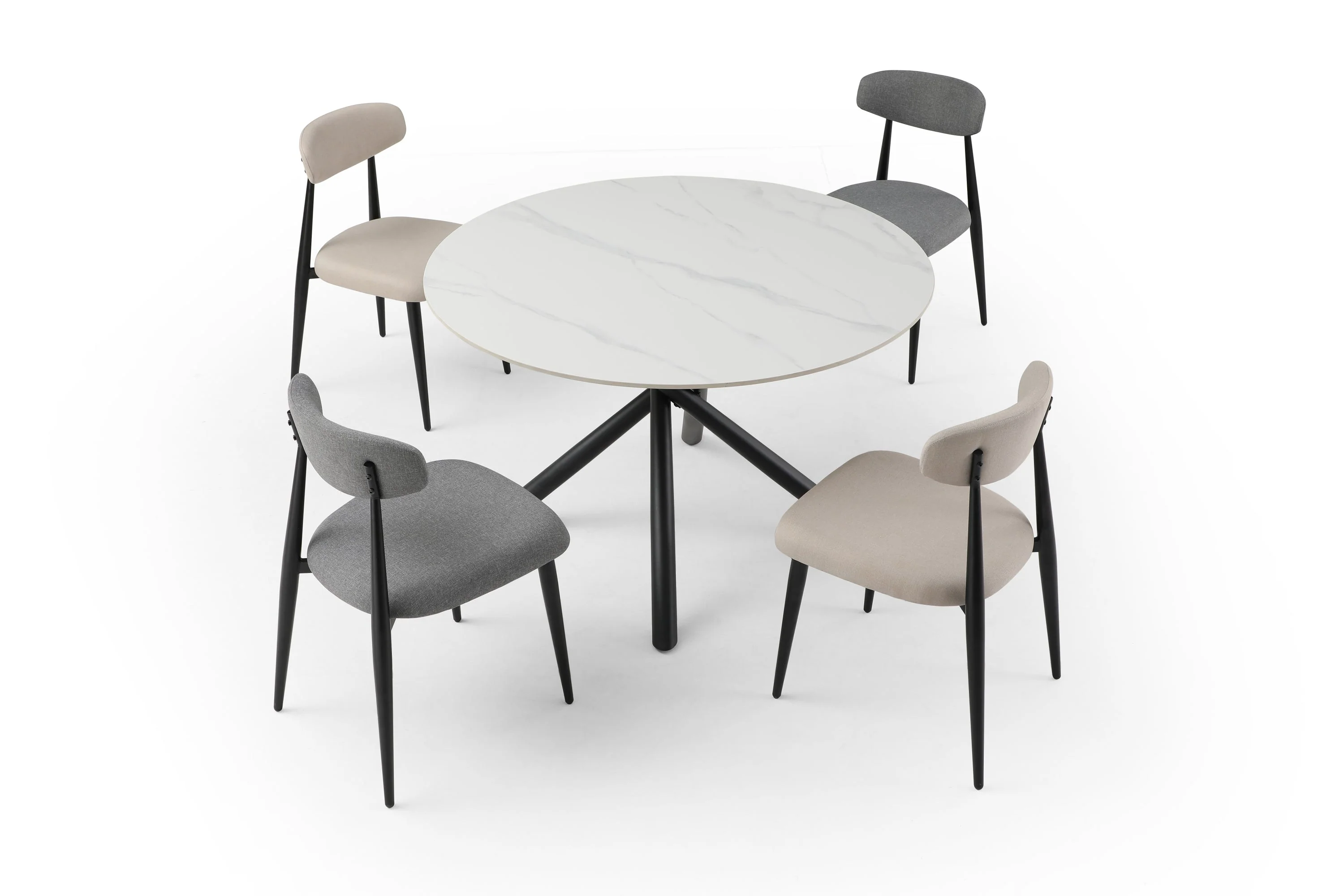 Modern Dining Chairs Set of 2 Light Grey - Image 9