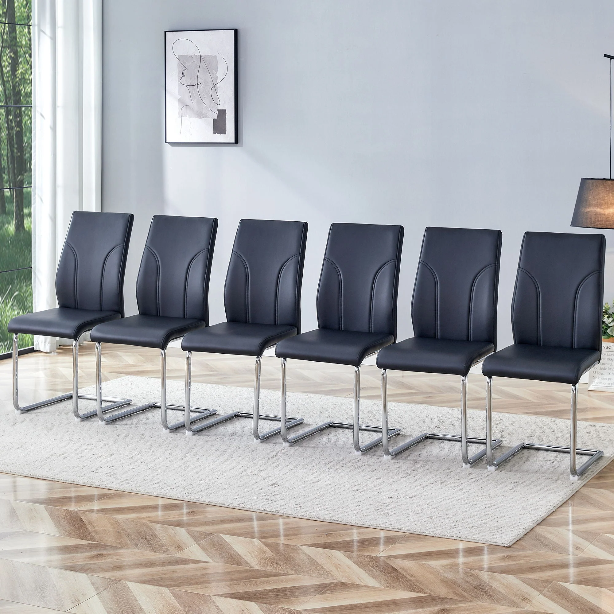 Modern Dining Chairs with High Backrest and Sturdy Legs - Image 12