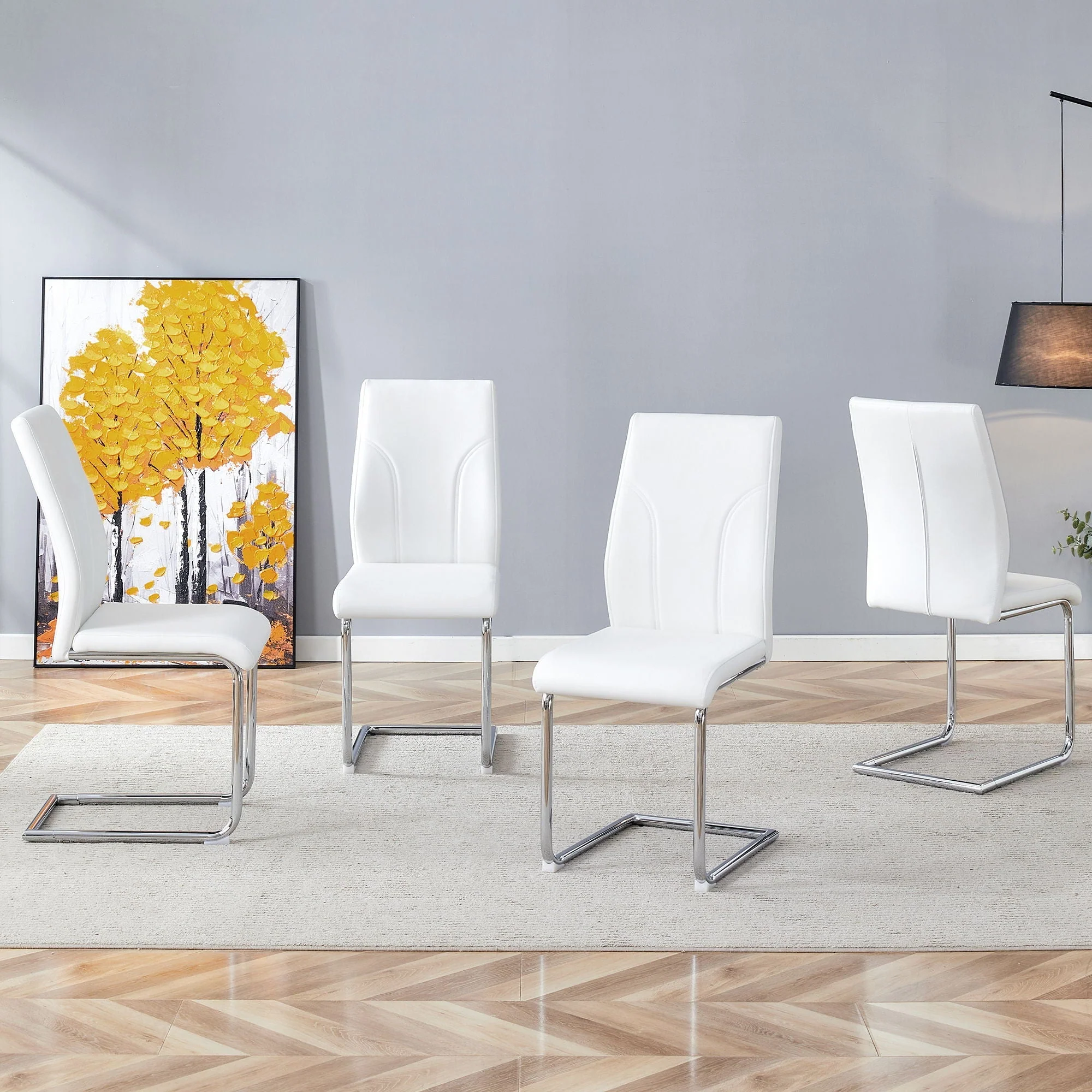 Modern Dining Chairs with High Backrest and Sturdy Legs - Image 3